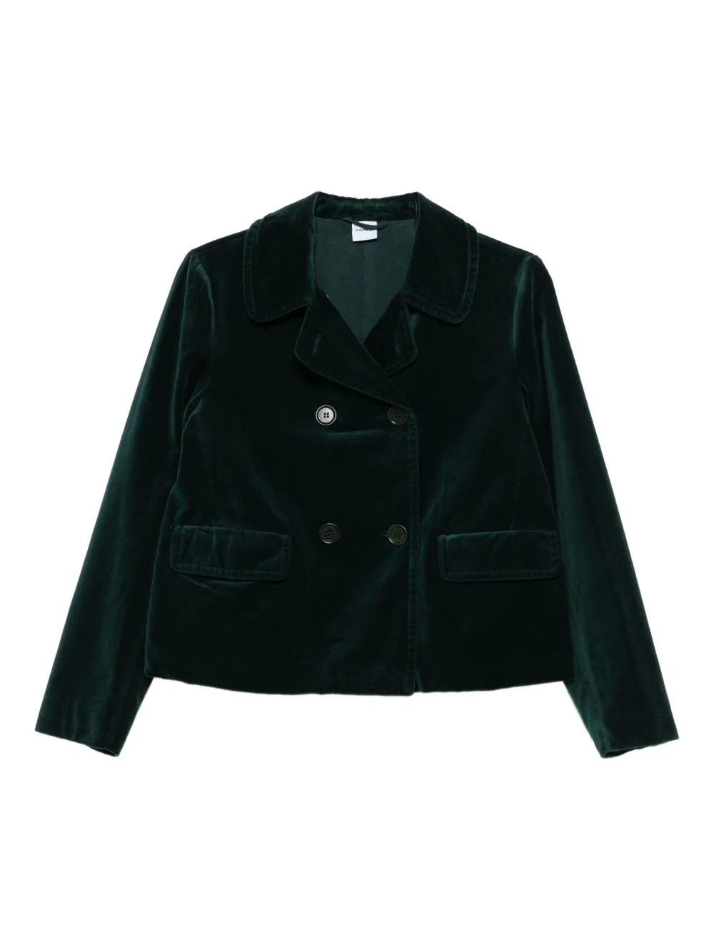 double-breasted velvet jacket - 1