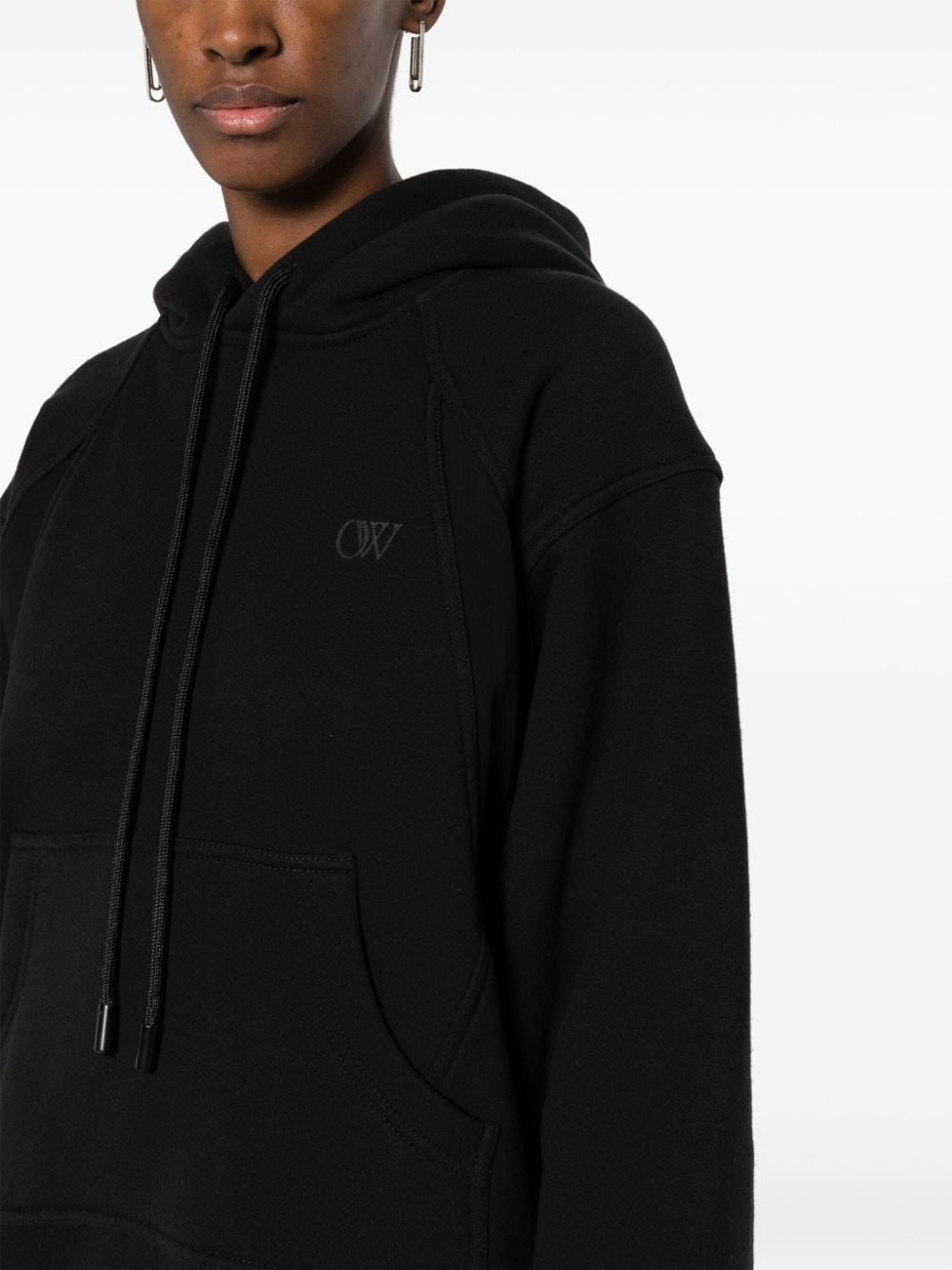 logo-printed hooded midi dress - 5
