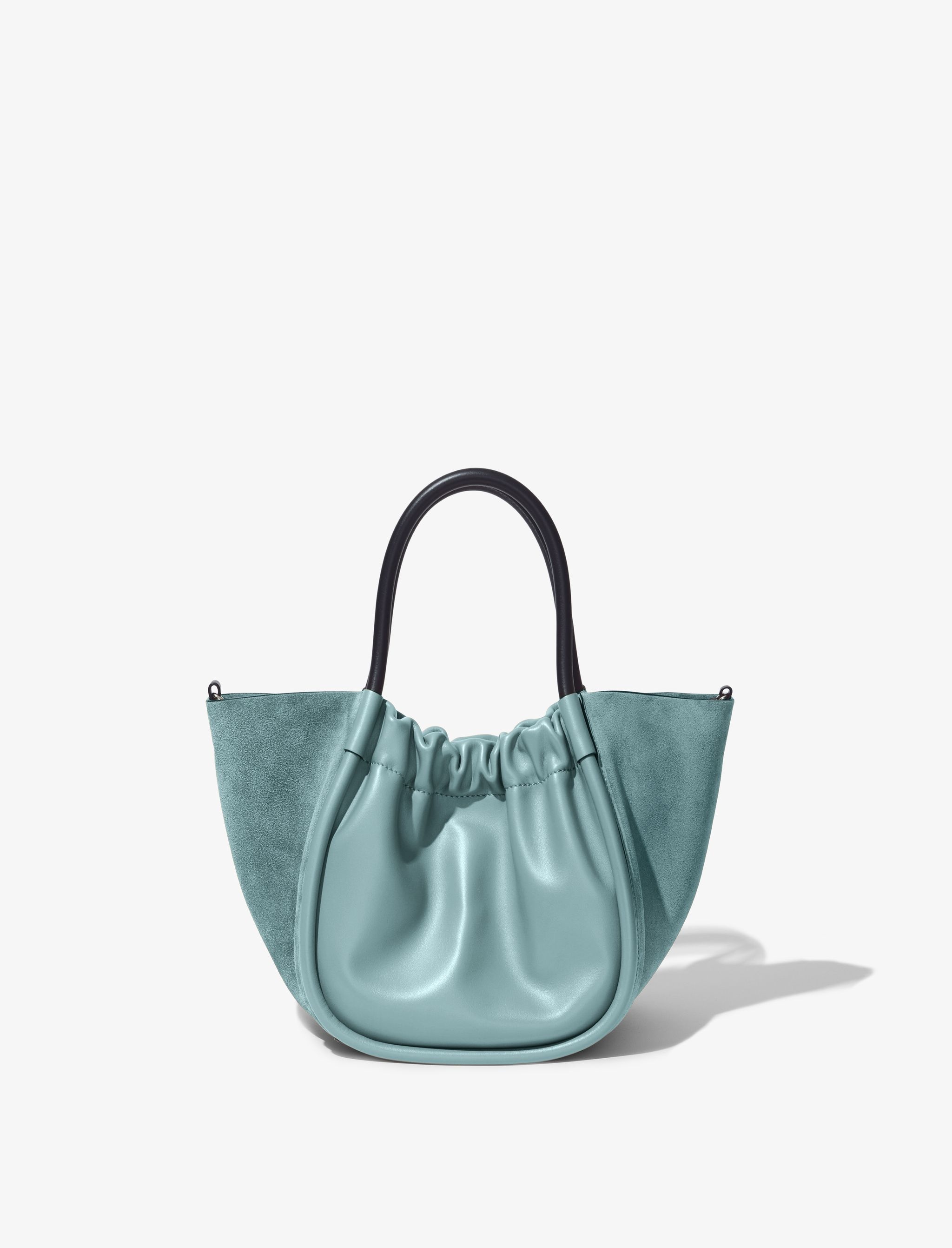 Small Suede Ruched Crossbody Tote - 4