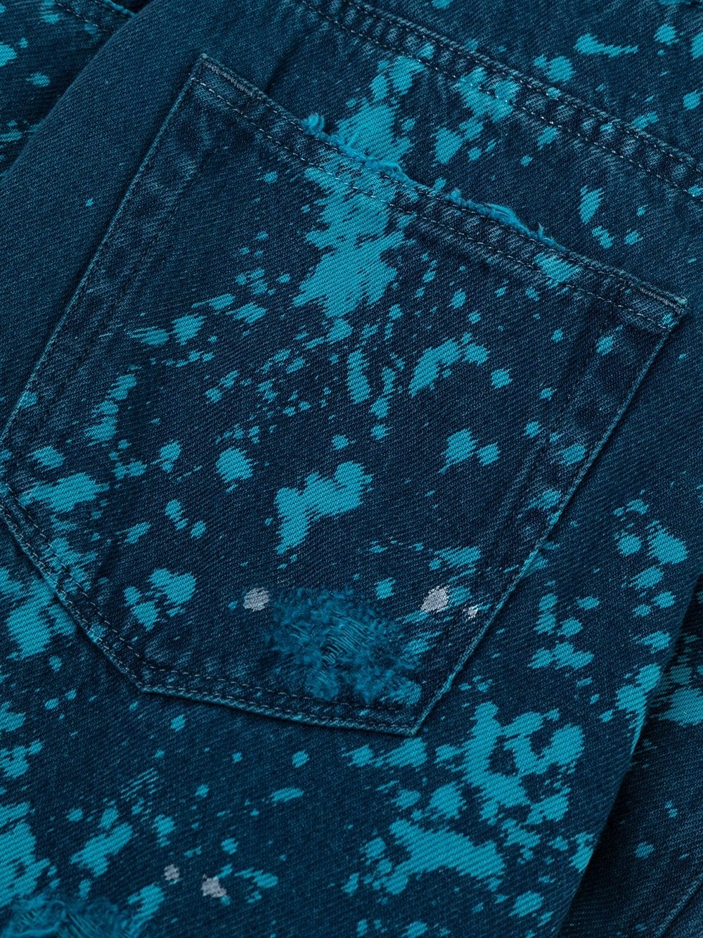 paint-detail ripped jeans - 6