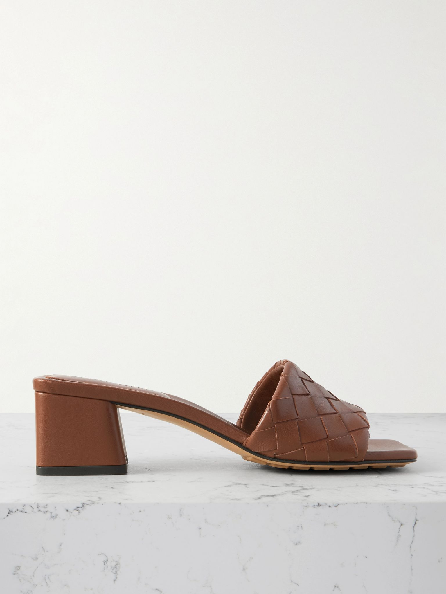 Riva intrecciato leather mules Brown - 1