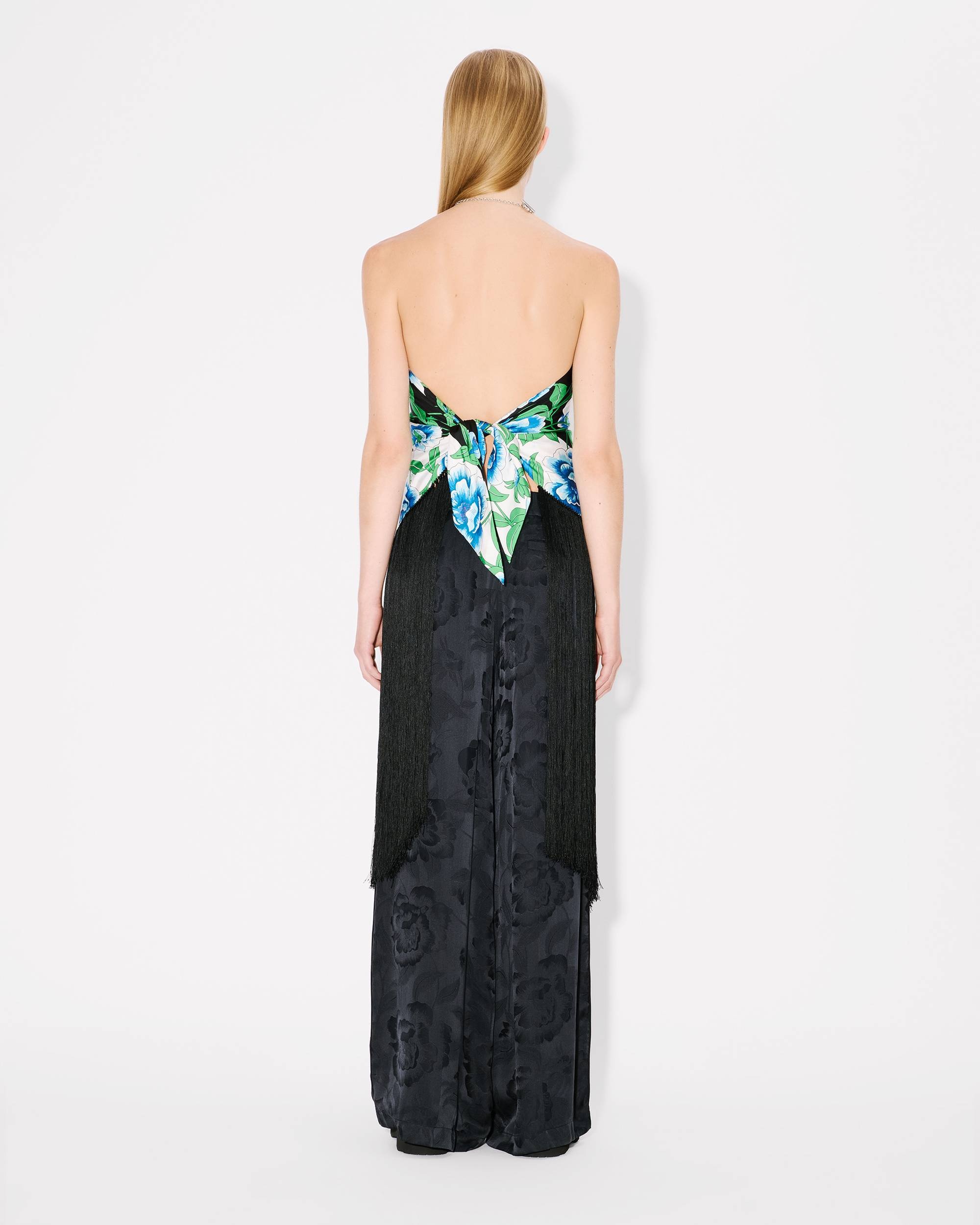 'KENZO Peonies' large tassel triangle in silk - 4