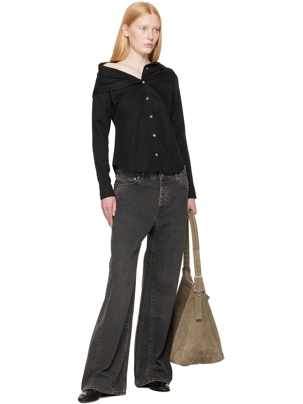 Black Treble Cut Jeans - 4