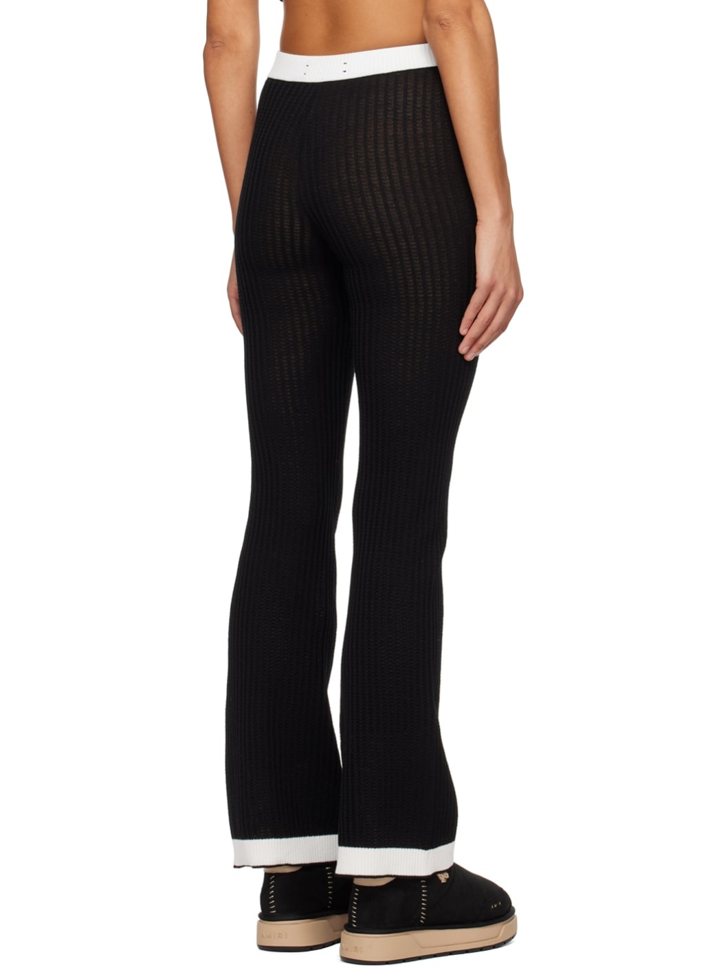 Black Flared Lounge Pants - 3