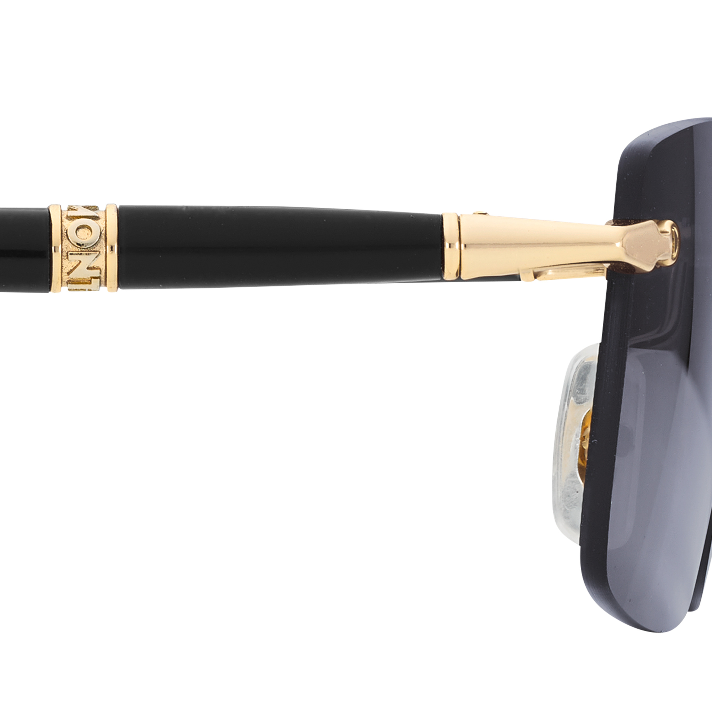 Rectangular Sunglasses with Gold-Colored Metal Frame - 4