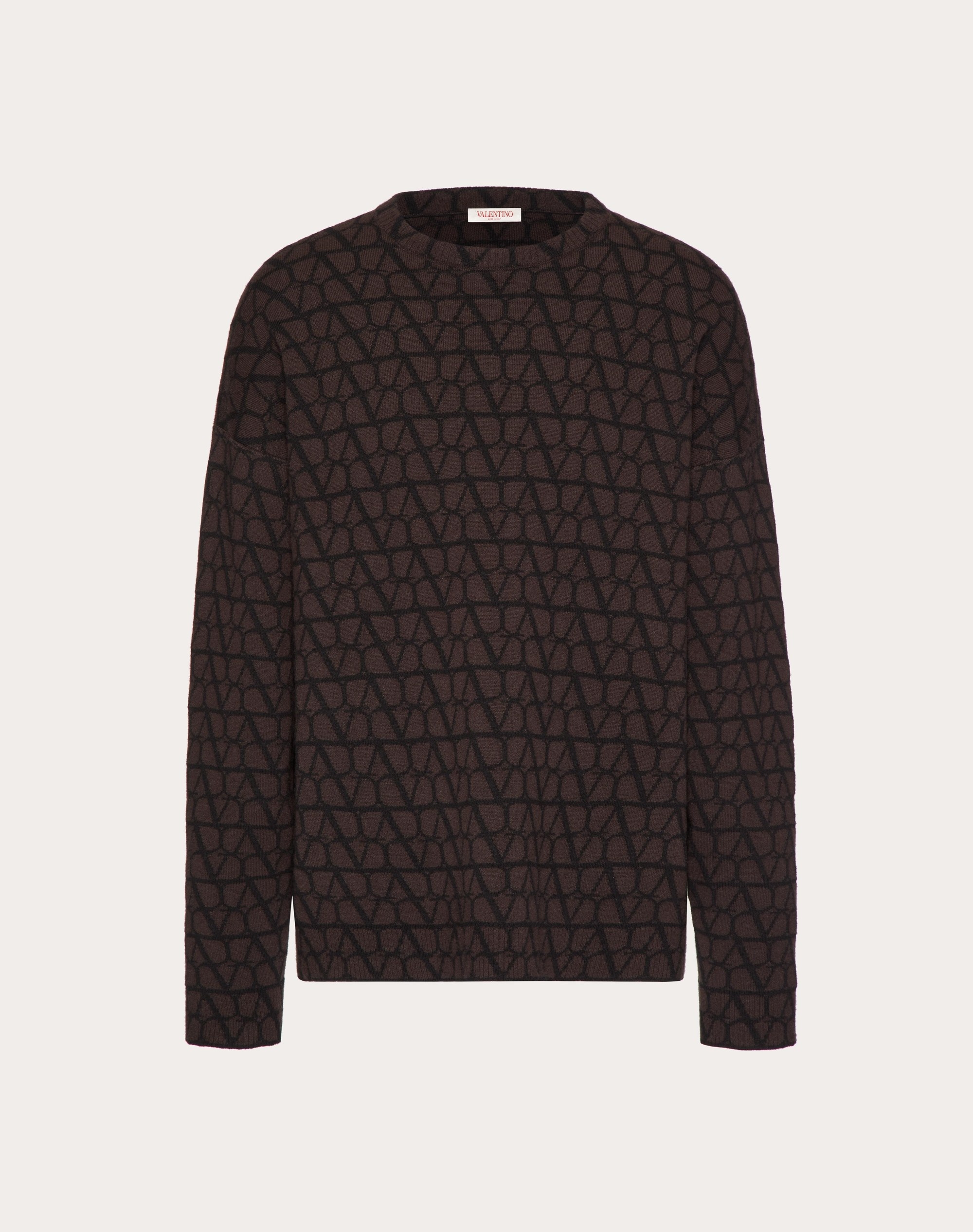 WOOL CREWNECK SWEATER WITH TOILE ICONOGRAPHE PATTERN - 1