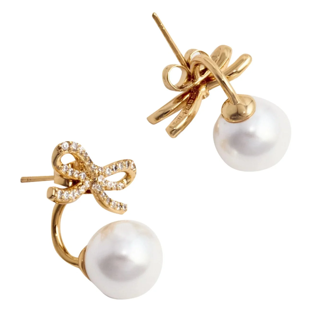 Self Portrait Women Bow Pearl Earrings - 1