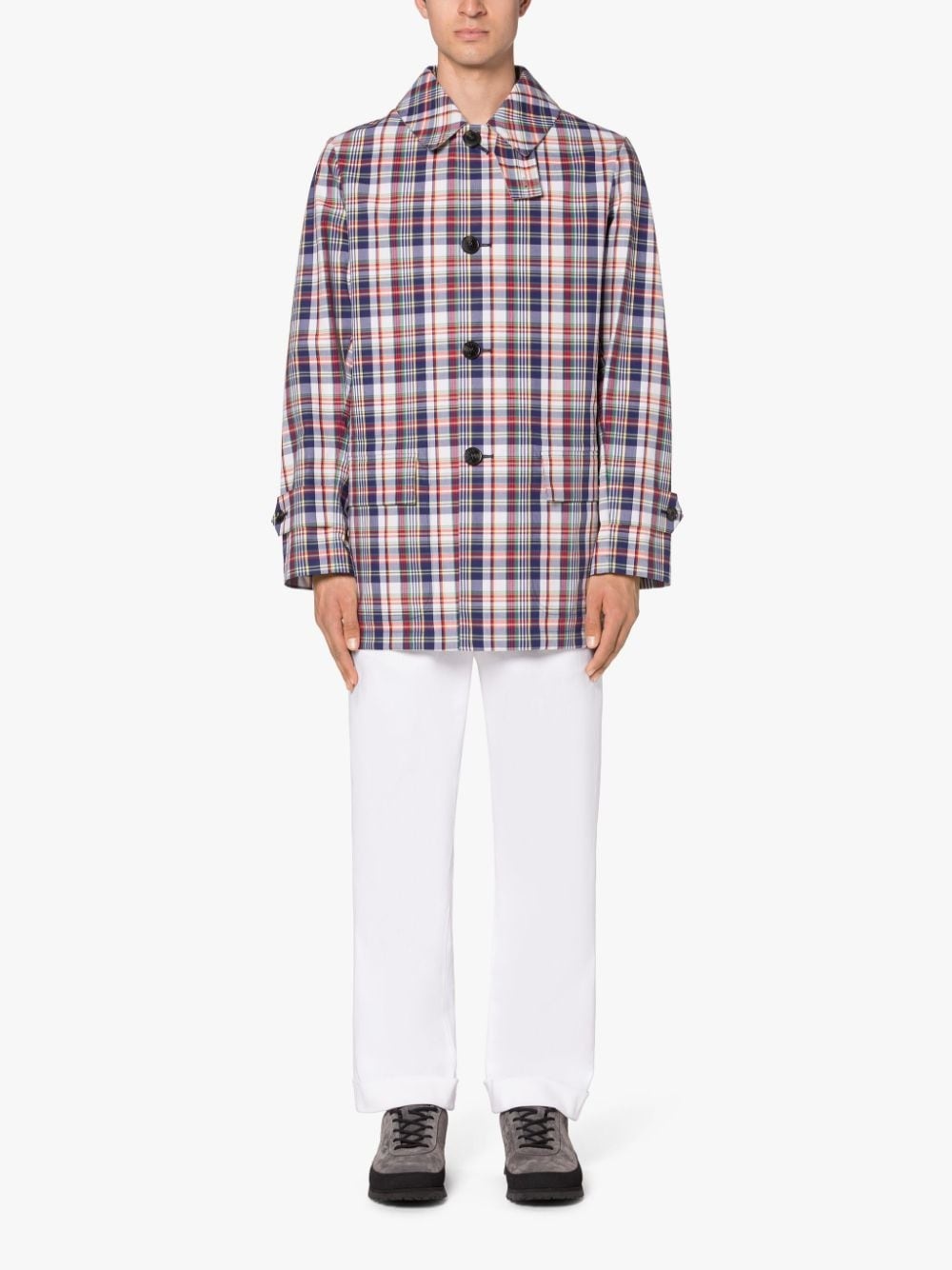 TORRENT BEIGE CHECK SHORT COTTON COAT - 2