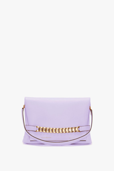 Victoria Beckham Chain Pouch with Strap in Lilac Leather outlook