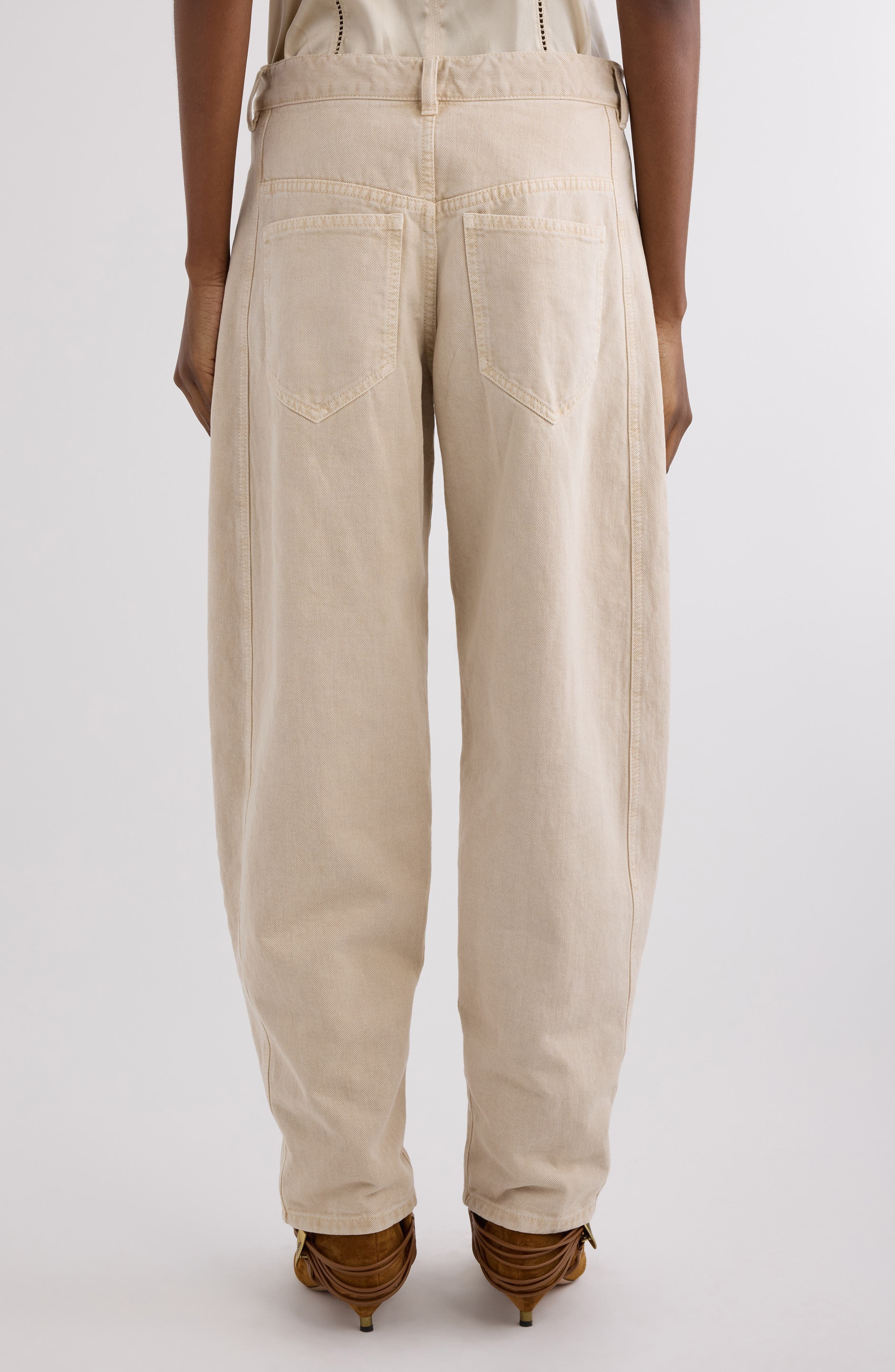 Isabel Marant Oriane Barrel Leg Jeans in Ecru at Nordstrom - 3