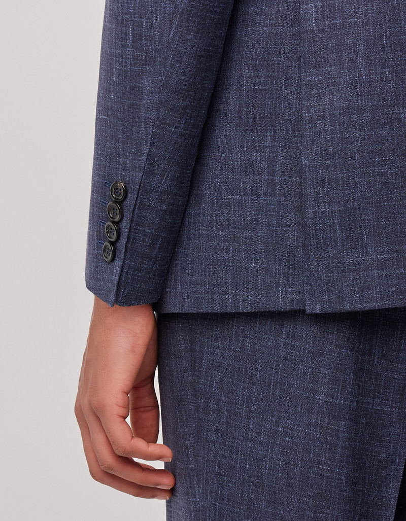 LIGHT BLUE AND BLUE SILK AND CASHMERE REGULAR-FIT OVERCHECK JACKET 187