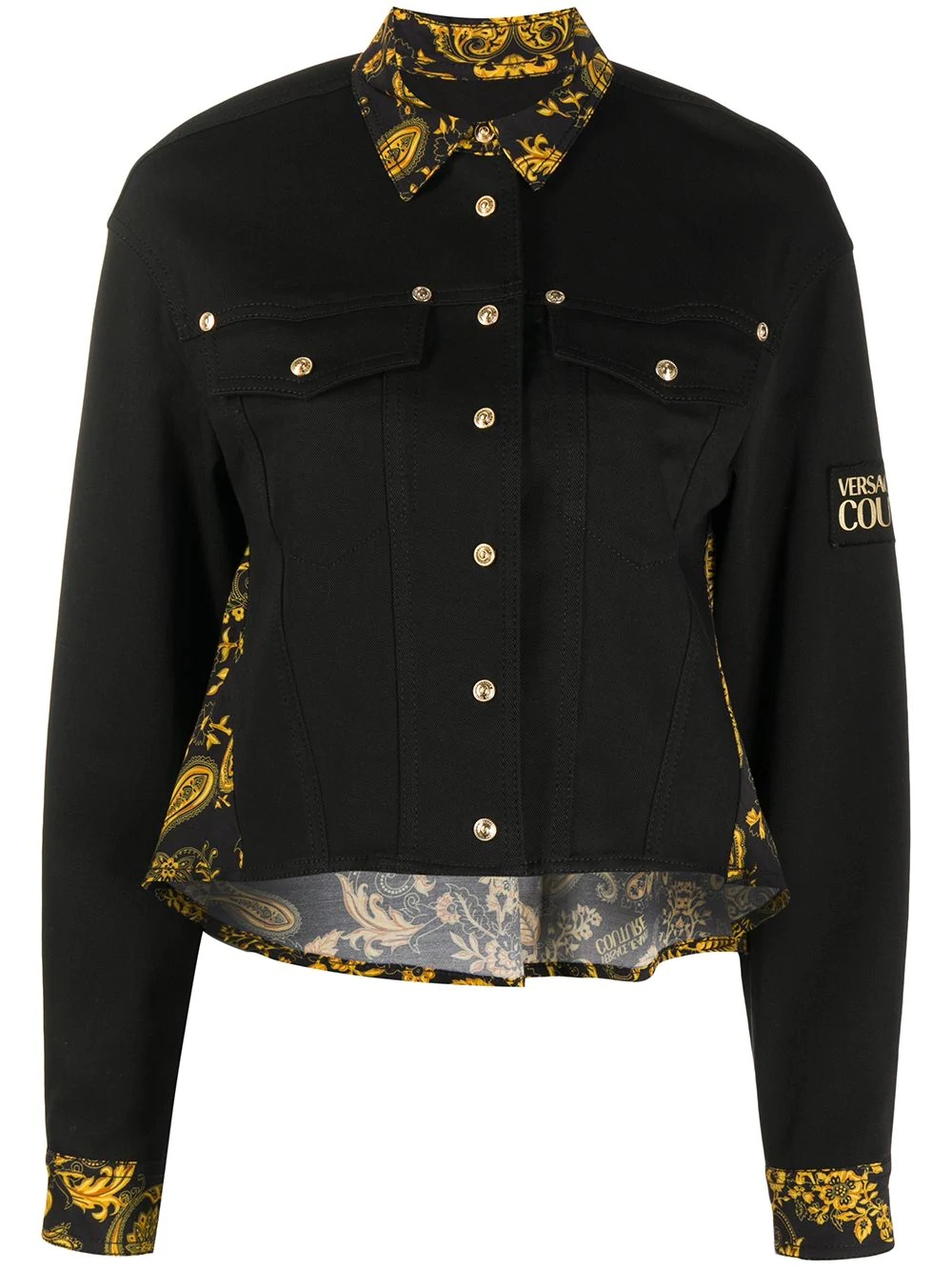 Barocco paisley print denim jacket - 1