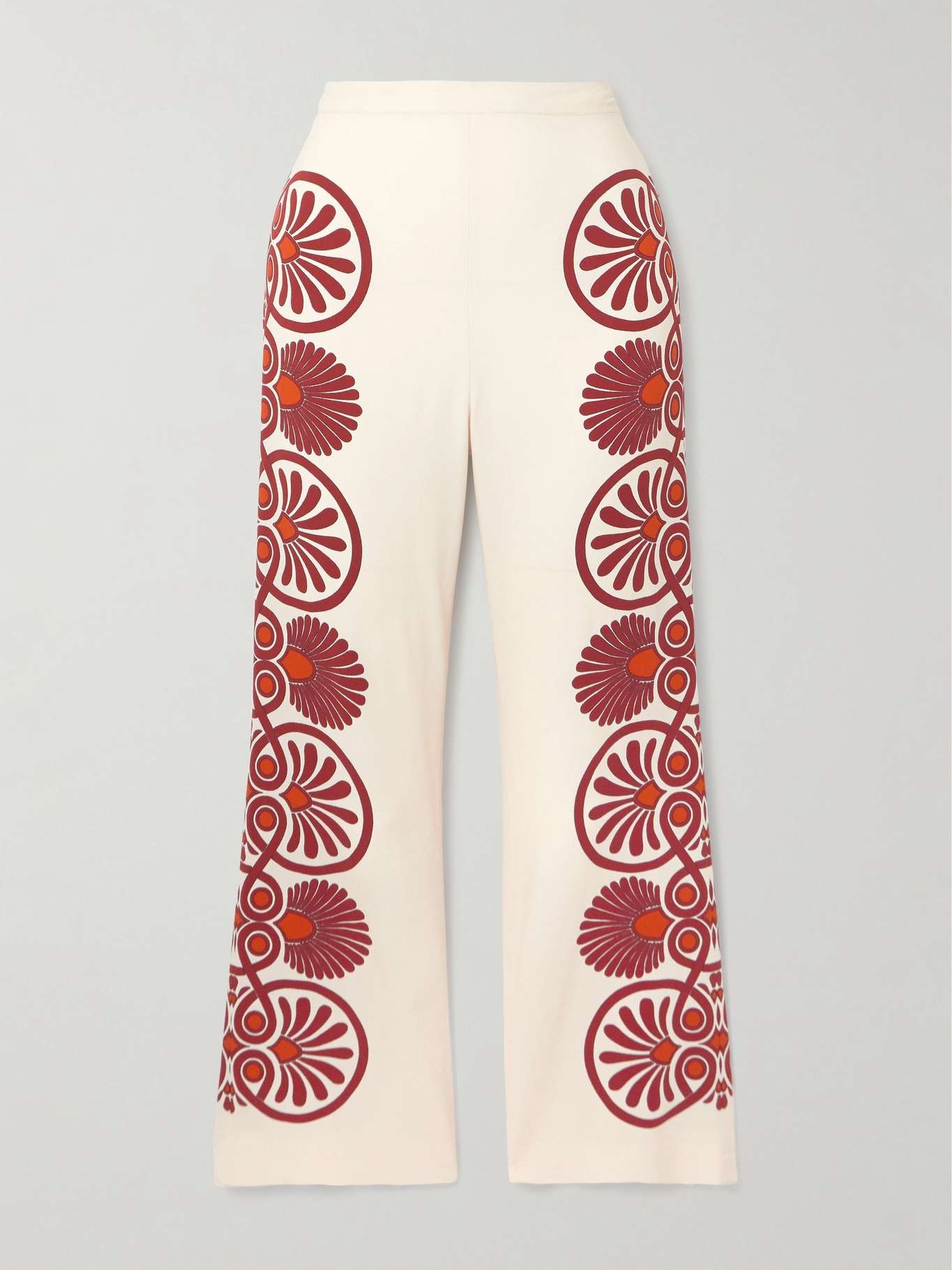 Printed crepe flared pants - 1