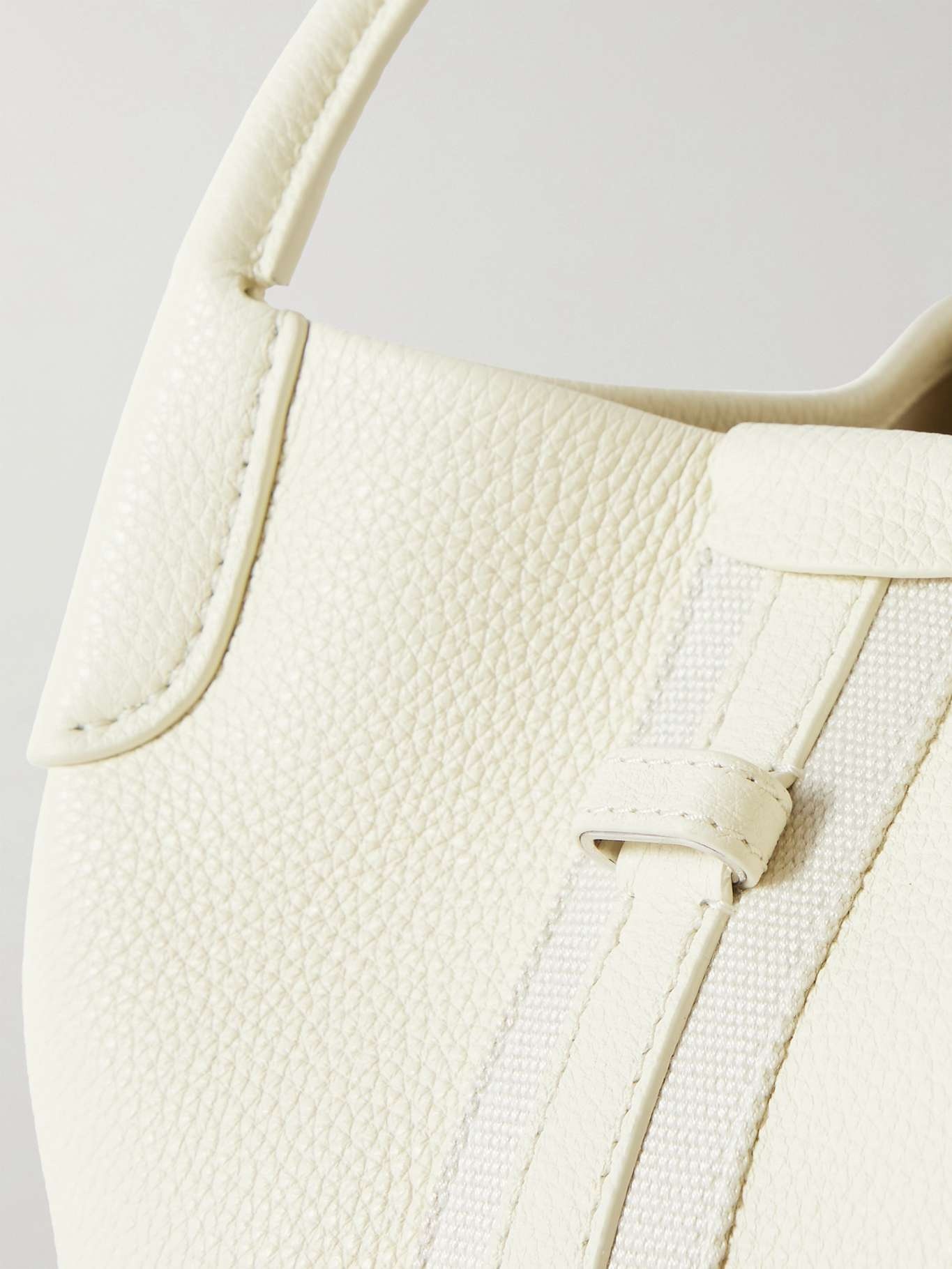 Bale canvas-trimmed textured-leather tote - 4