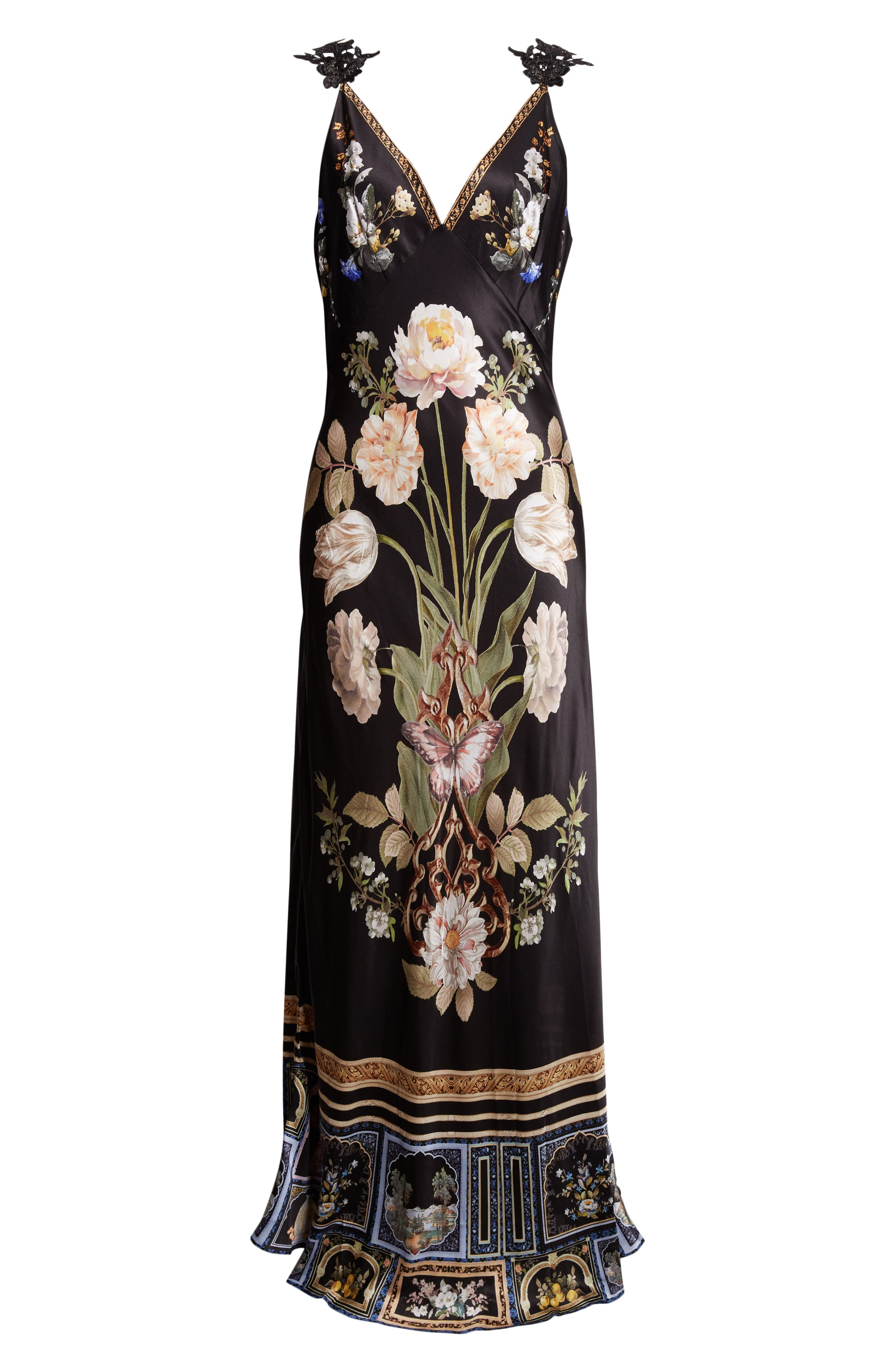 Camilla Ottoman Elegance V-Neck Bias Cut Silk Maxi Slipdress at Nordstrom - 5