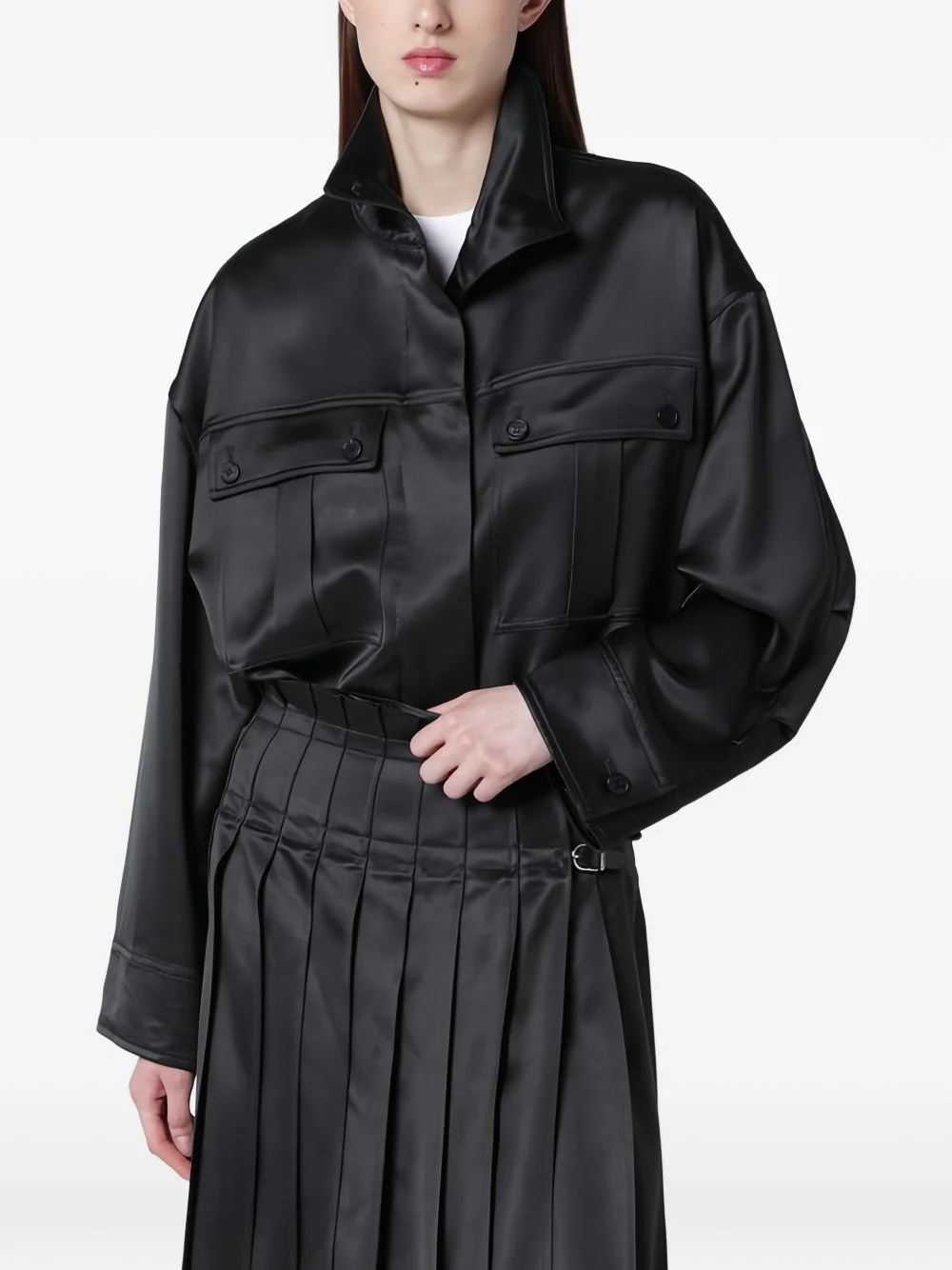flap-pocket bomber jacket - 1