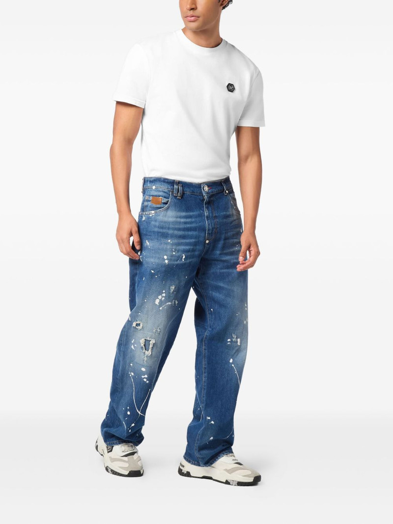 PHILIPP PLEIN Beach Boy Fit paint-splatter distressed jeans outlook