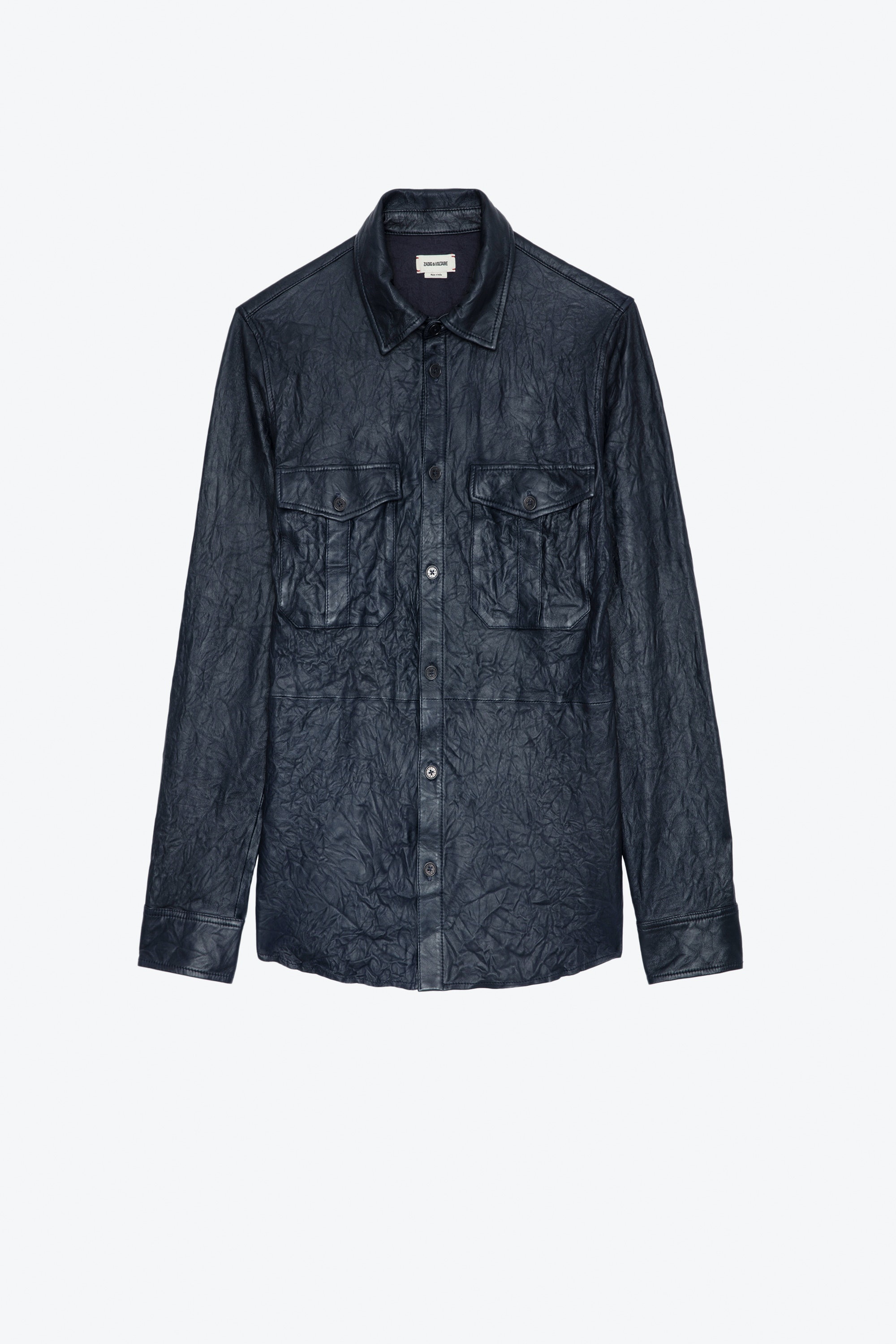 Taskah Crinkled Leather Shirt - 1