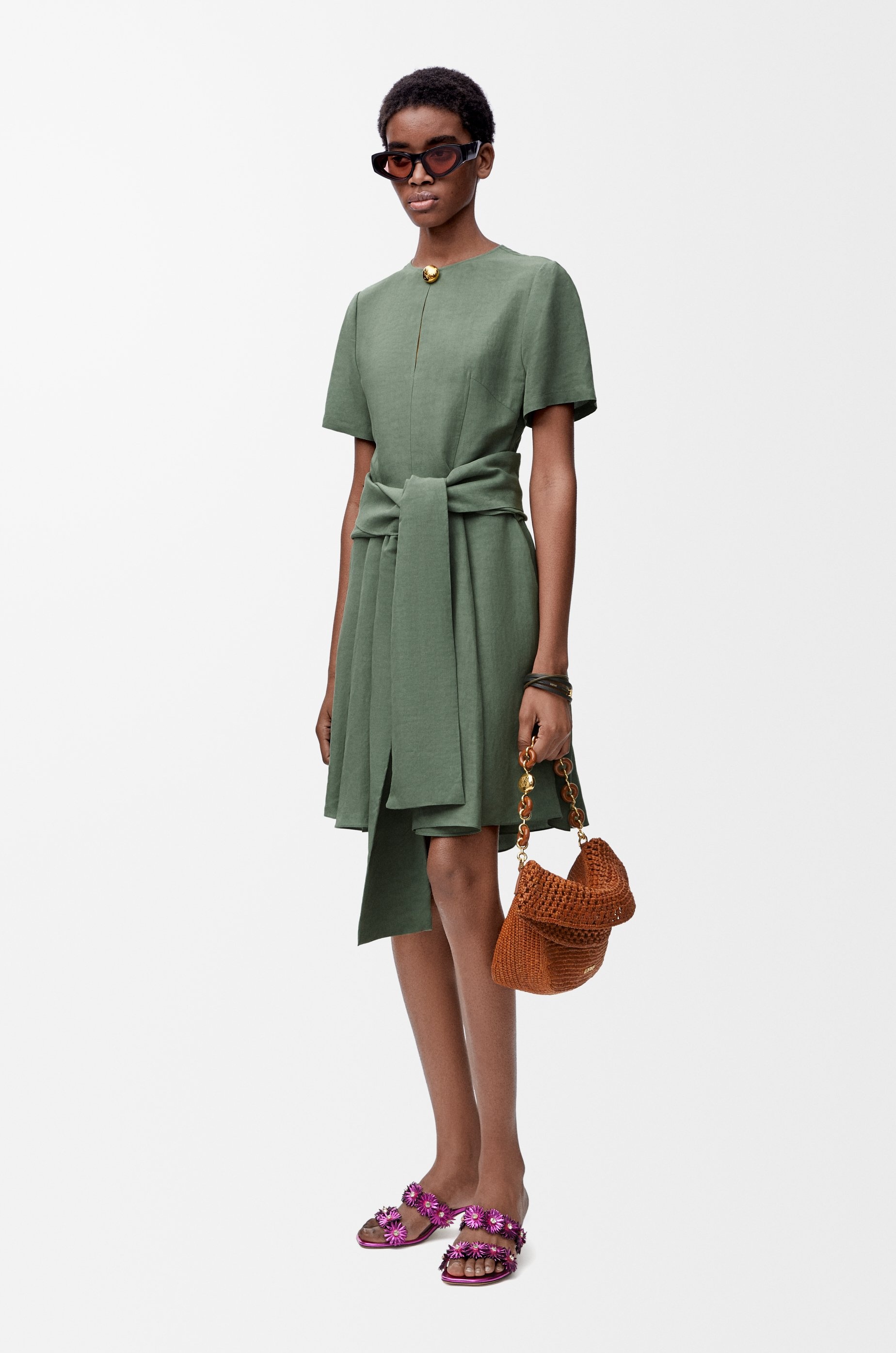 Pebble dress in viscose and linen - 2