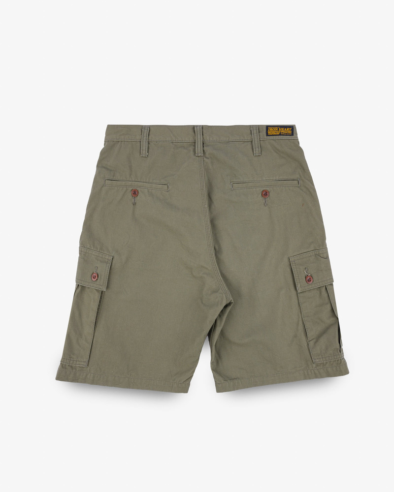 IH-740-GRN 9OZ CANVAS MILITARY CARGO SHORTS - GREEN 4