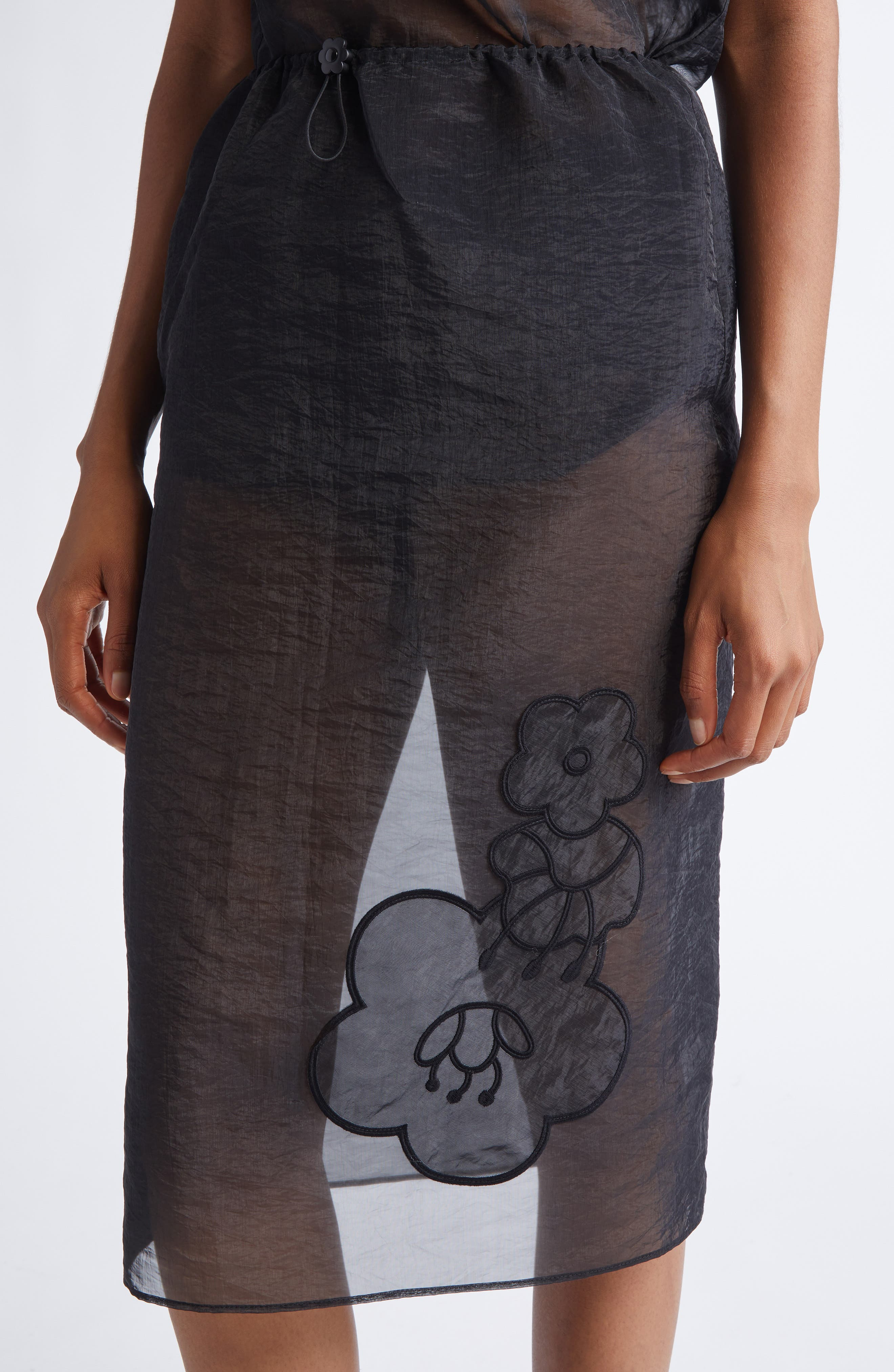 Cecilie Bahnsen Bambi Liquid Myrtia Midi Skirt in Black at Nordstrom - 5