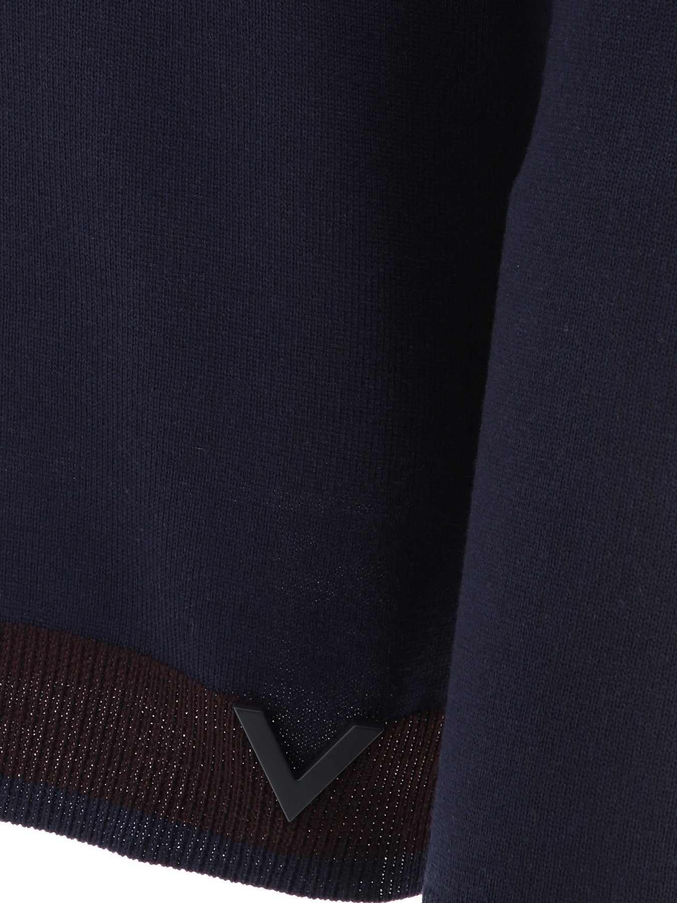 Sweater With Rubberised V Detail Knitwear Blue - 4