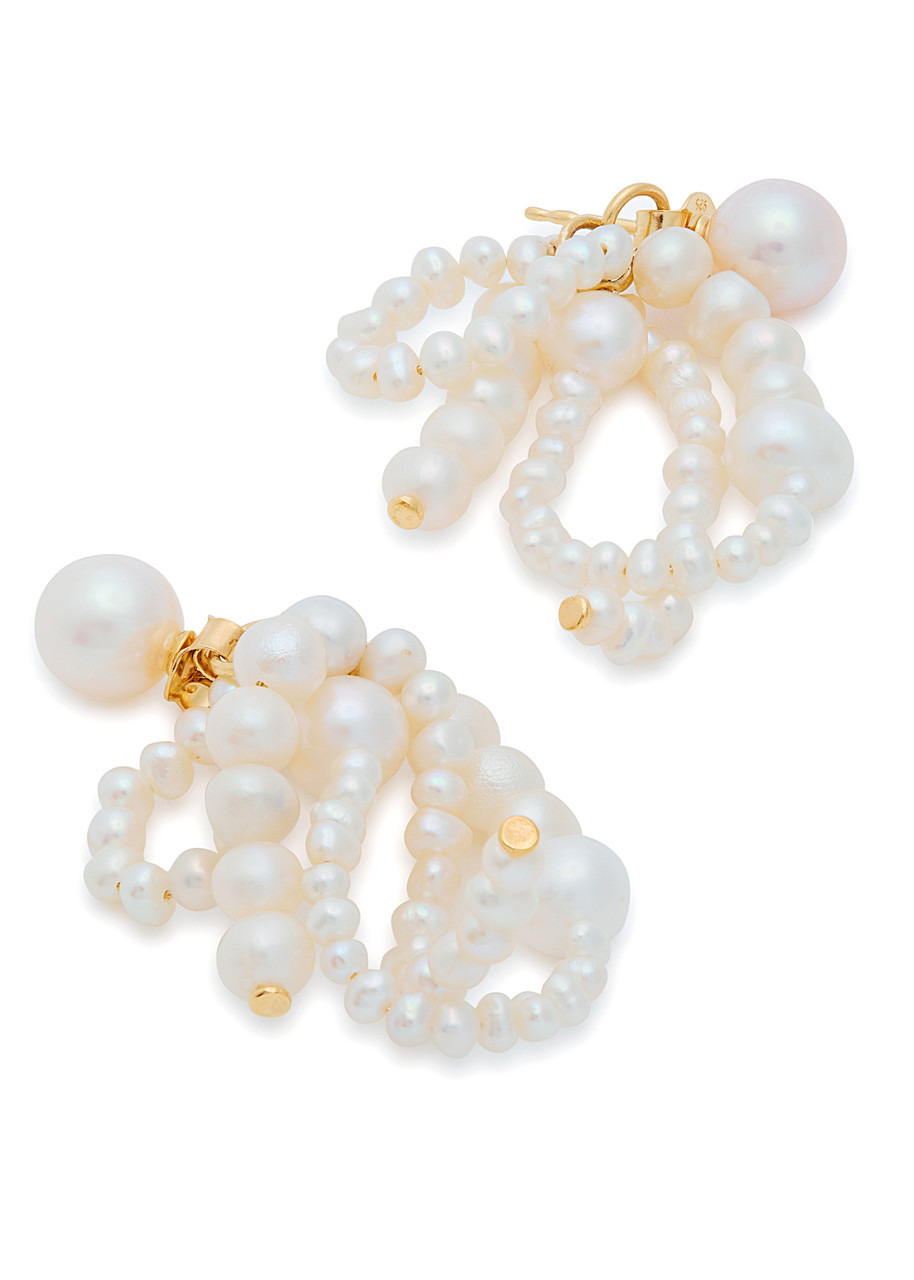 Completedworks Pearl-embellished 18kt Gold Vermeil Drop Earrings - 3
