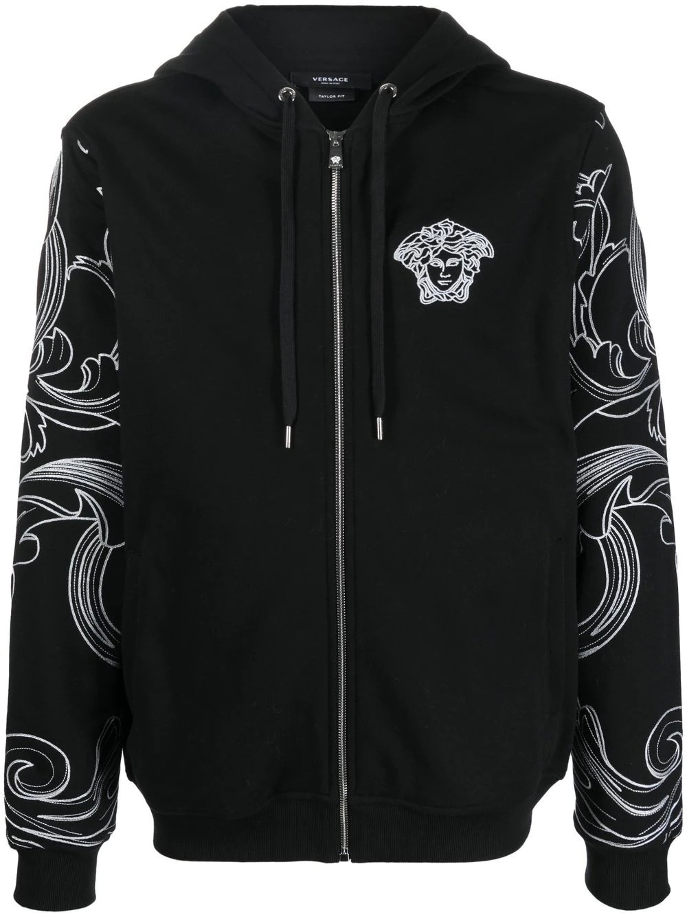 Barocco logo-embroidered hoodie - 1