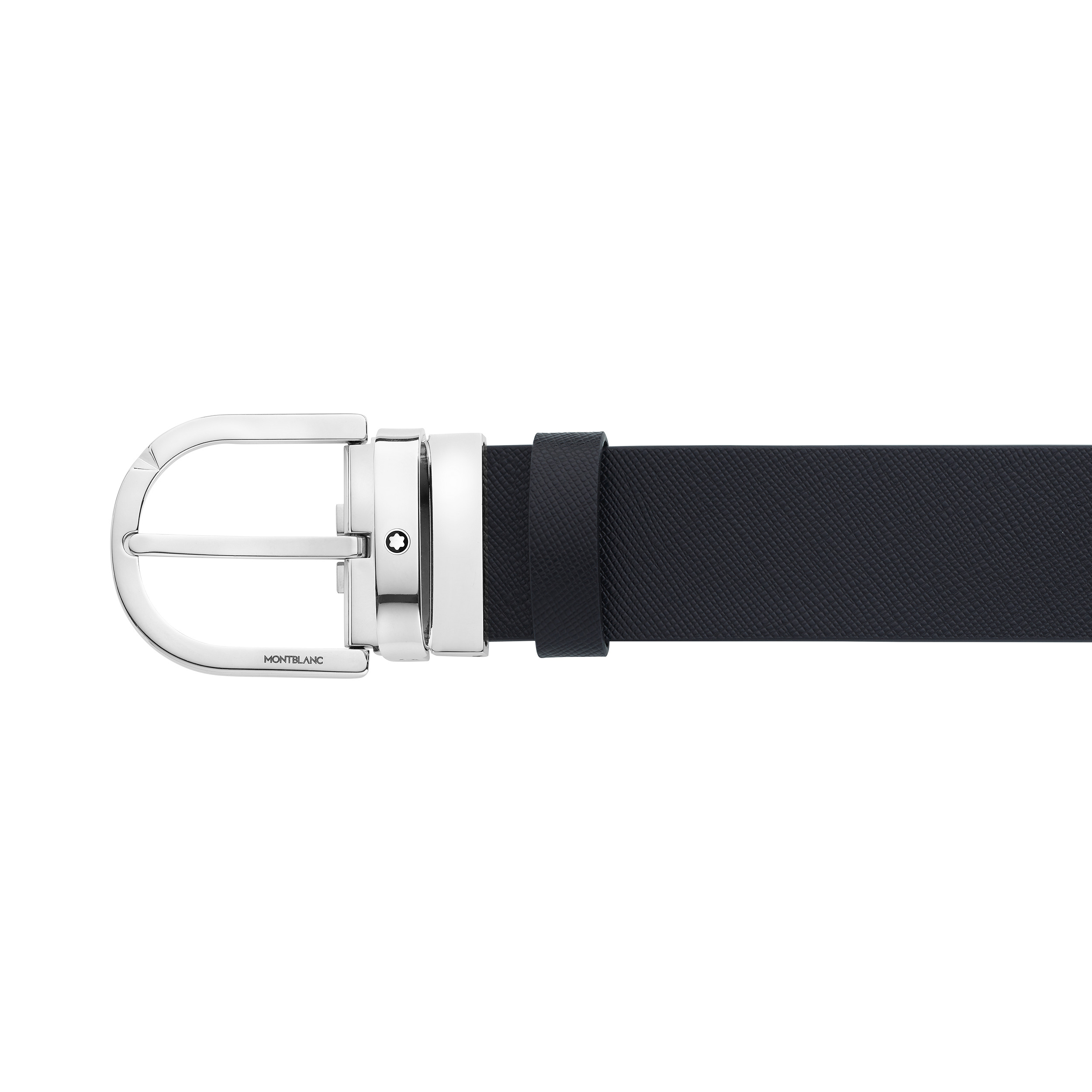 Horseshoe buckle printed black/mosto 35 mm reversible leather belt - 5