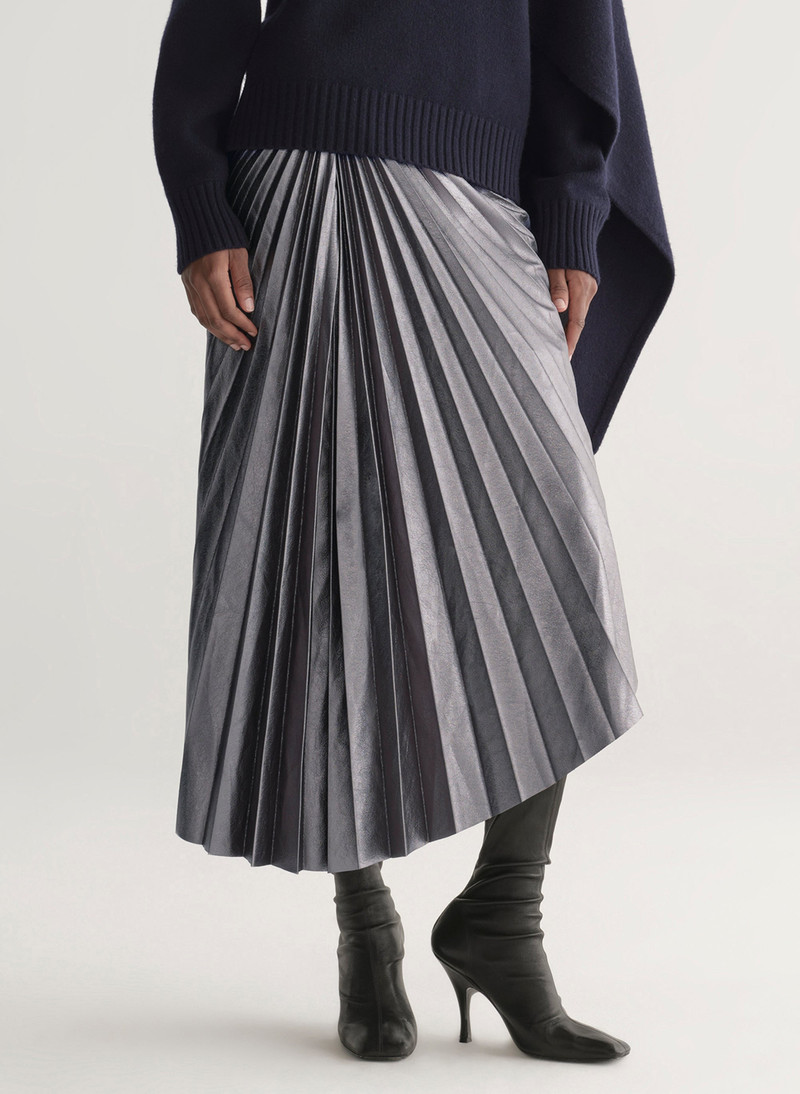 Tracy Metallic Vegan Leather Skirt 4