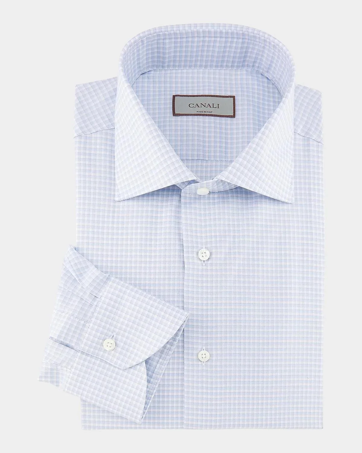 Checked Cotton Dress Shirt - 1