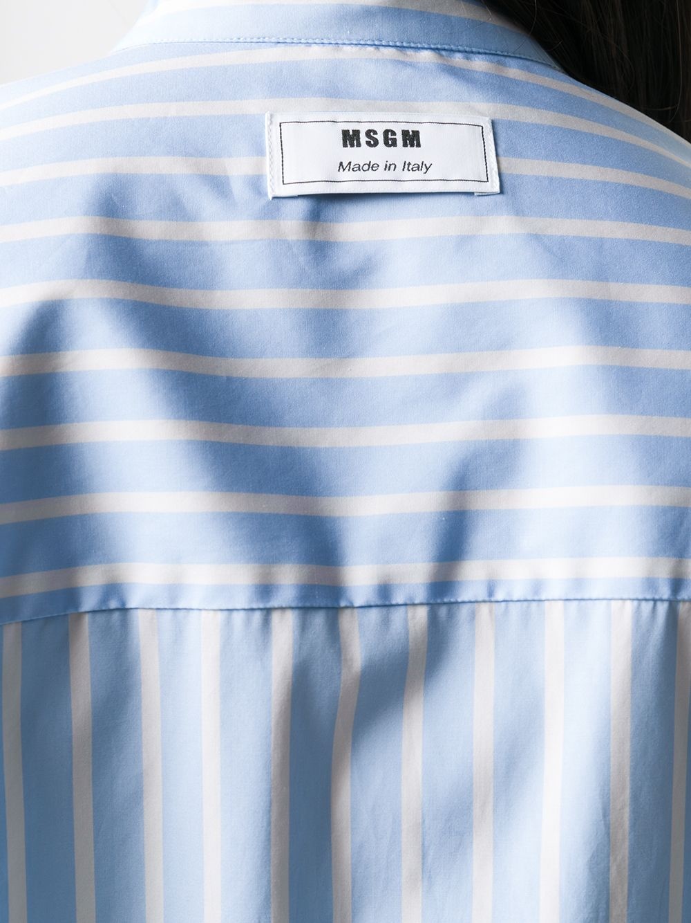 striped collarless shirt - 5