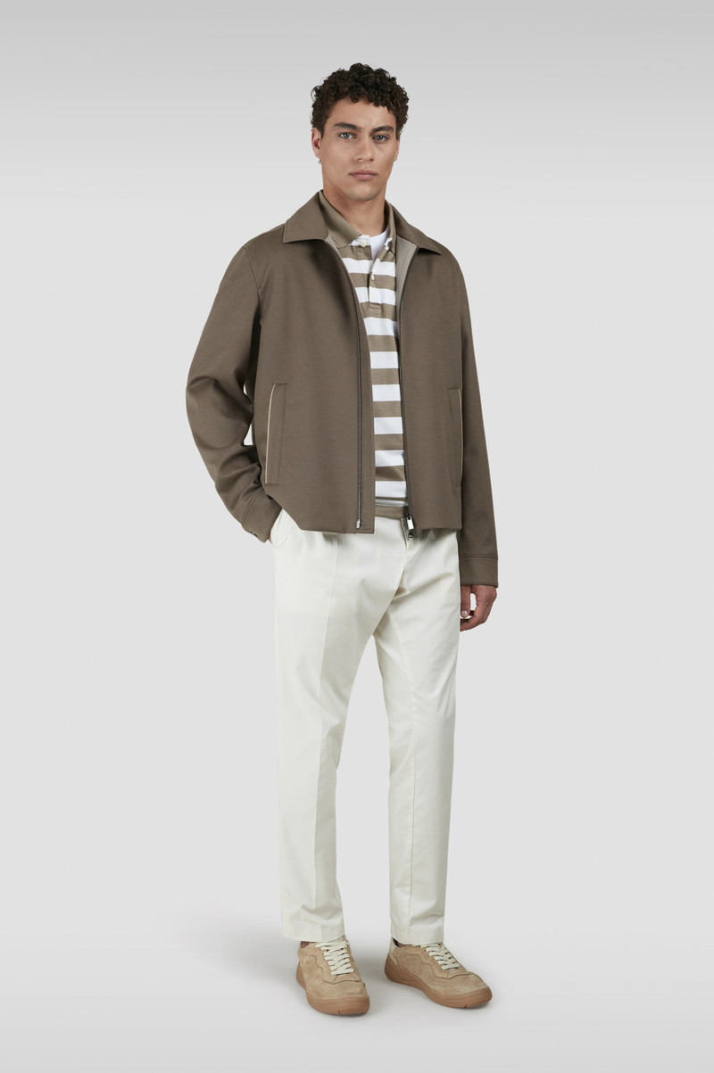 Paul & Shark CASHMERE SHACKET WITH LEATHER TRIMS outlook