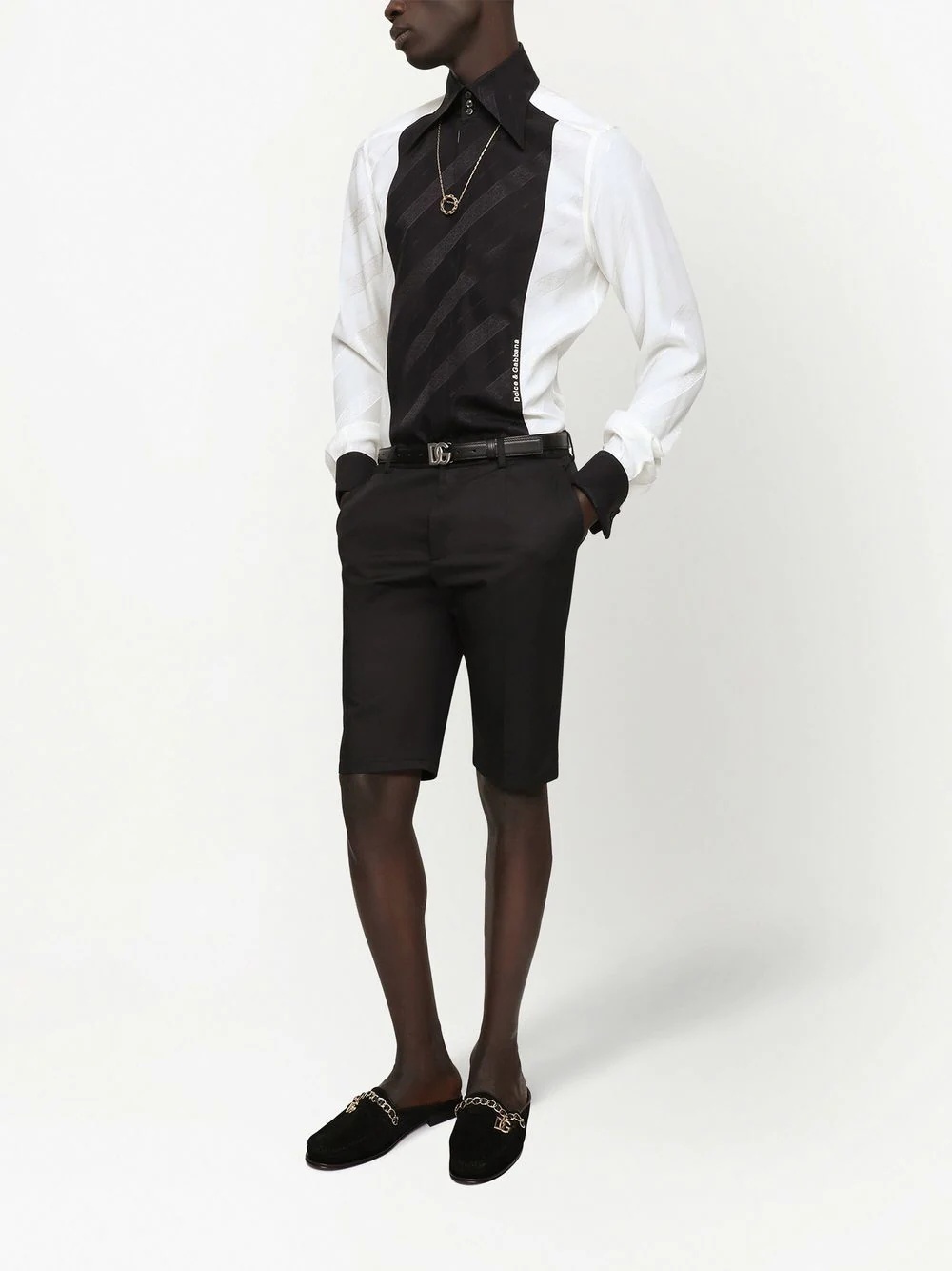 DG-embroidered tailored shorts - 3