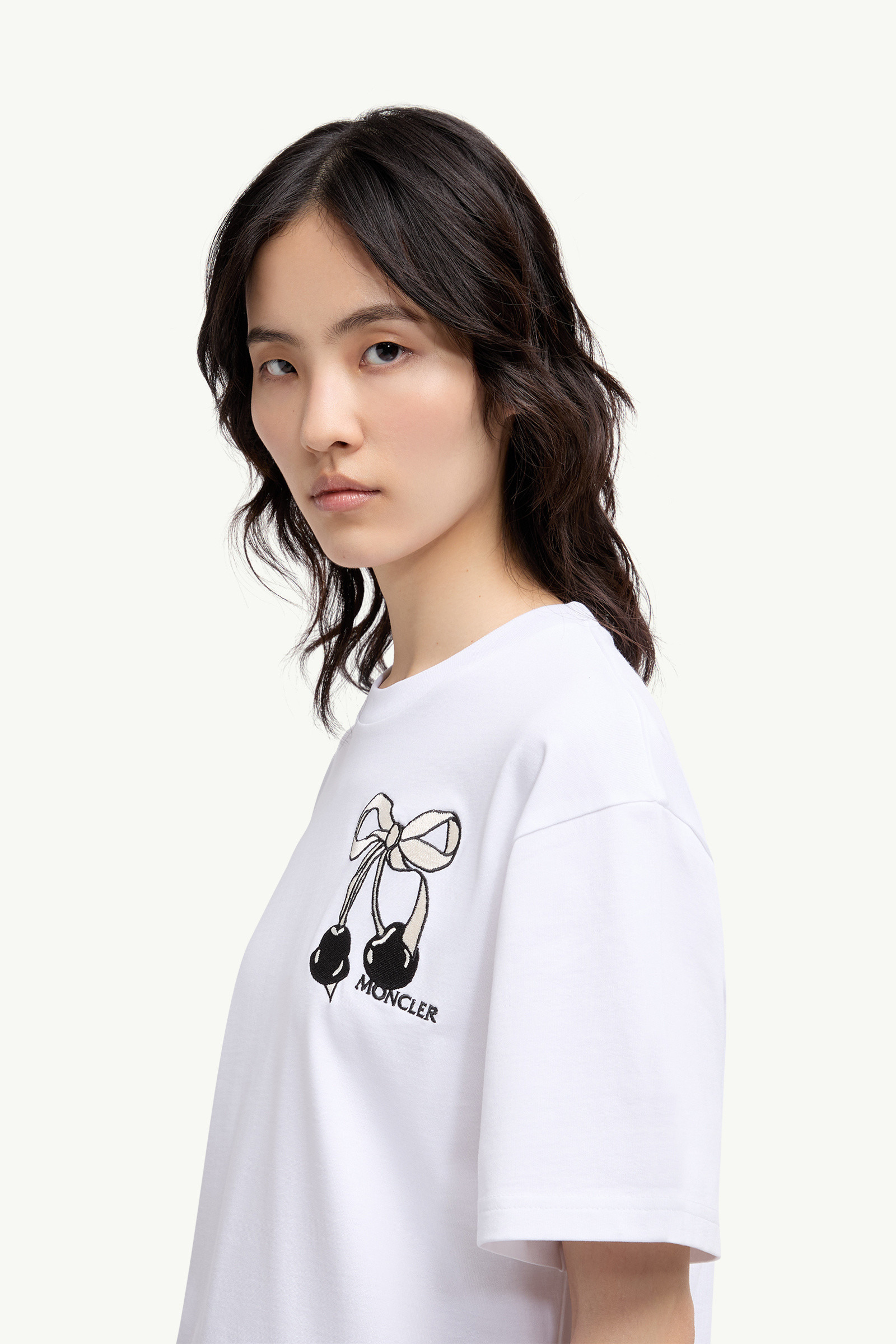 Embroidered Cherry Logo Cotton T-Shirt - 4