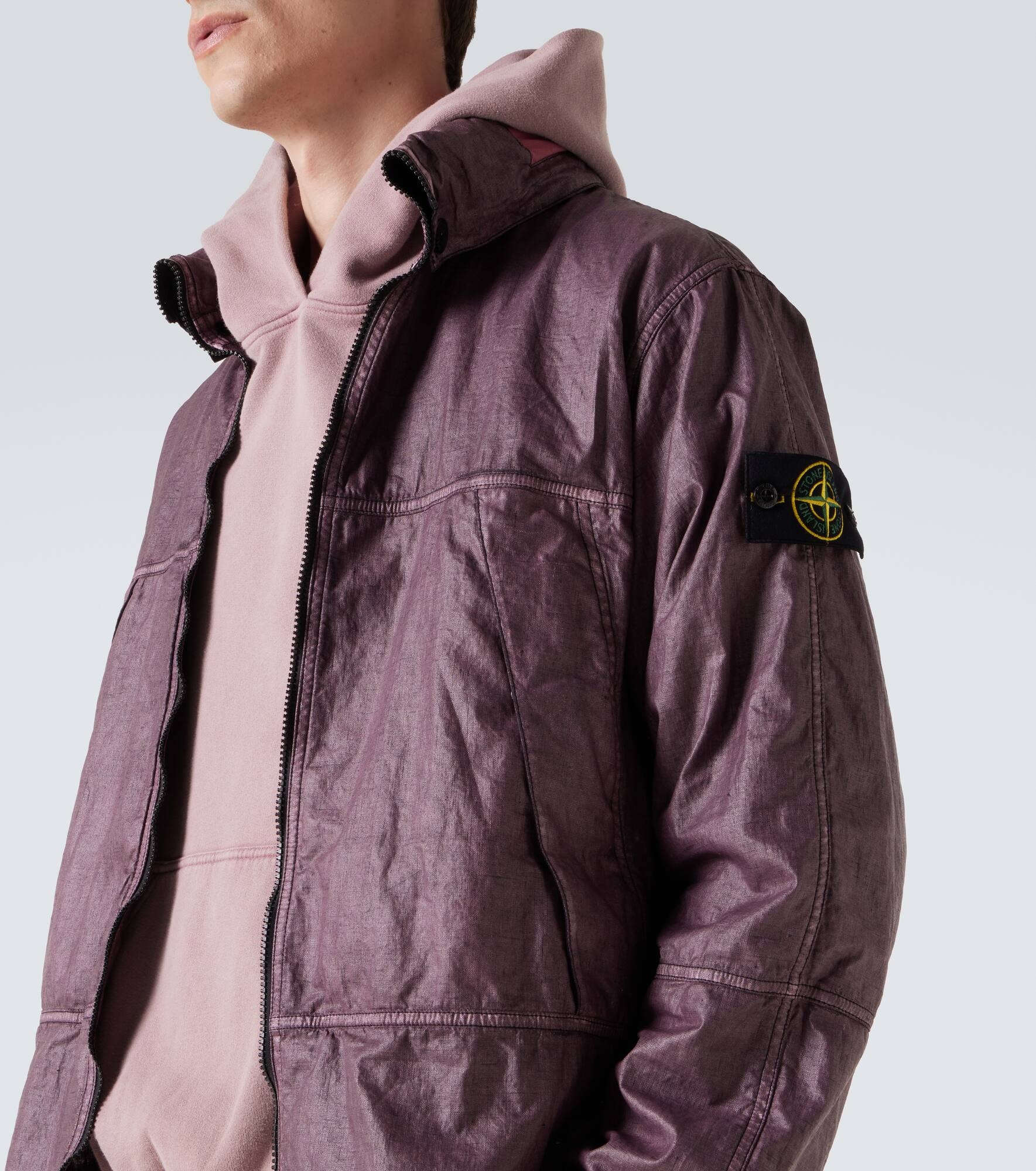 Logo linen jacket - 5