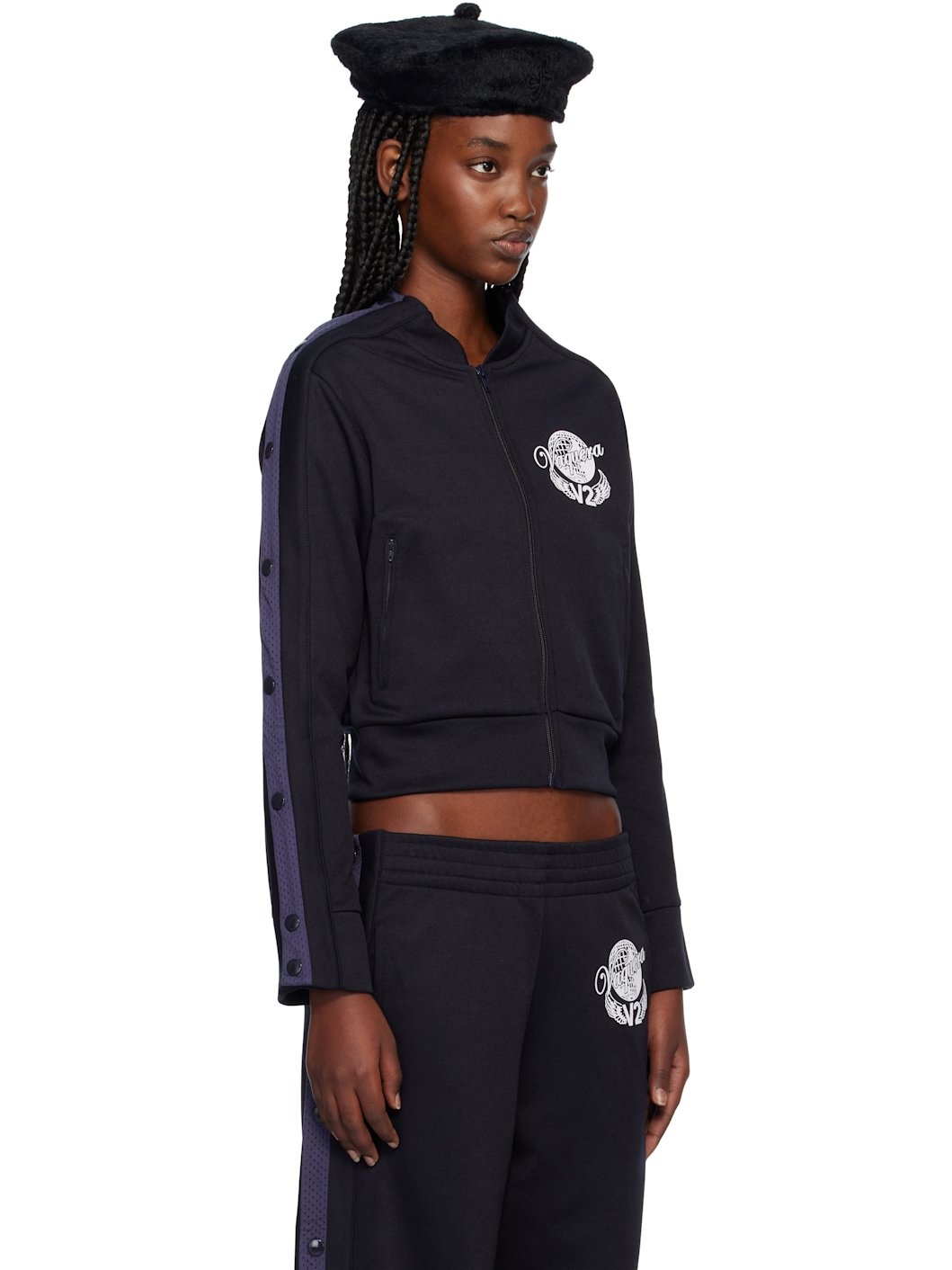 Navy Snap Track Jacket - 2