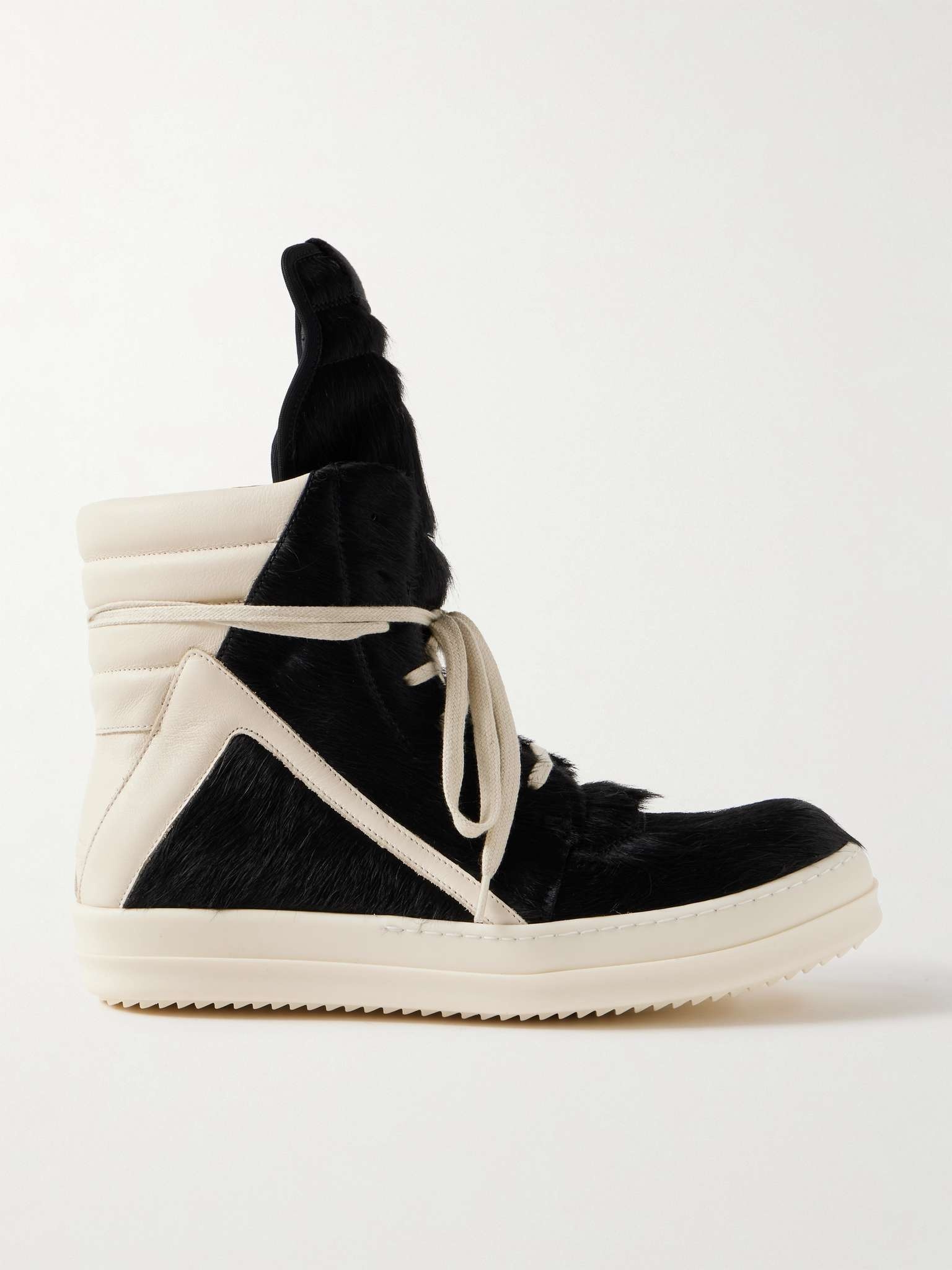 Geobasket Calf Hair and Leather High-Top Sneakers - 1