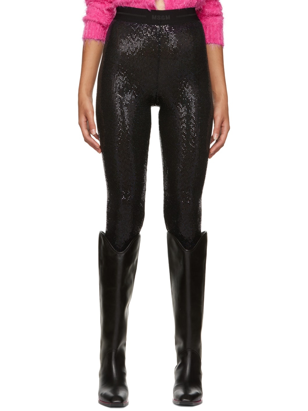 Black Sequin Trousers - 1