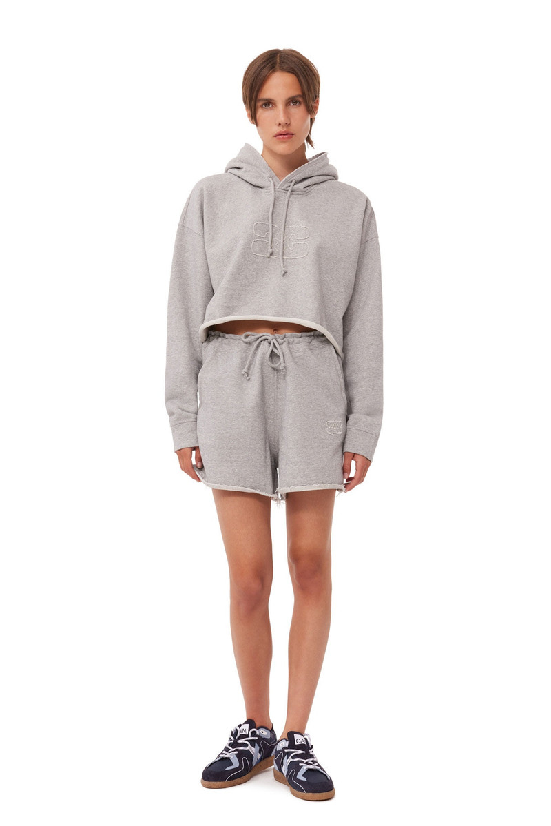 GANNI GREY ISOLI DRAWSTRING SHORTS outlook