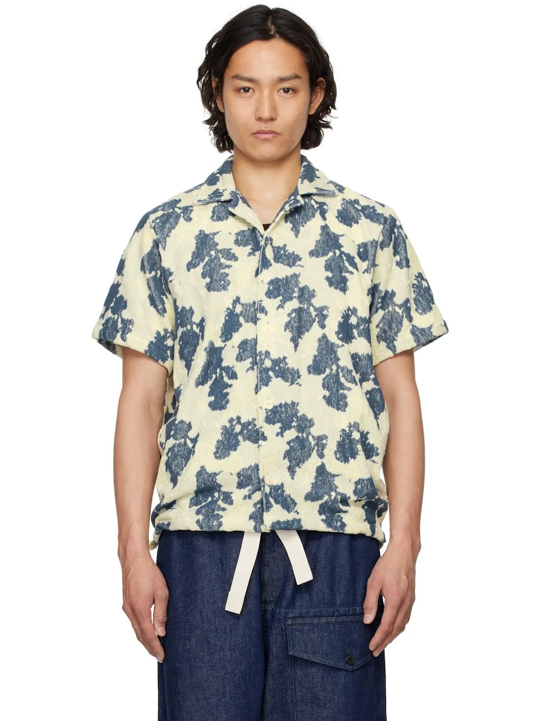 Off-White & Blue Sail Contraste Cuba Terry Shirt - 1
