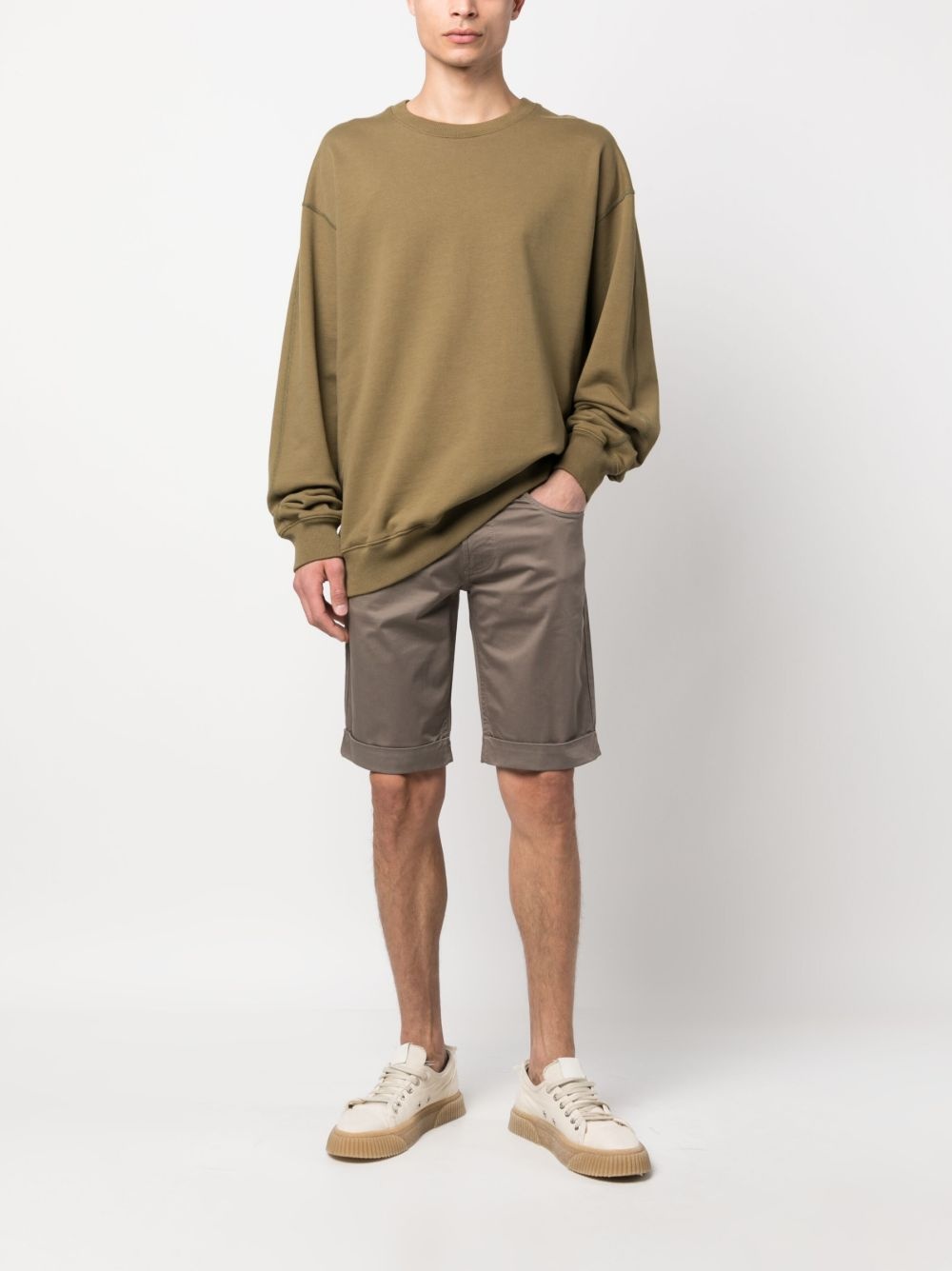 logo-plaque chino shorts - 2