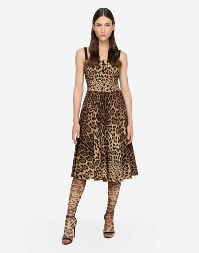 Dolce & Gabbana Leopard-print cady wrap dress outlook