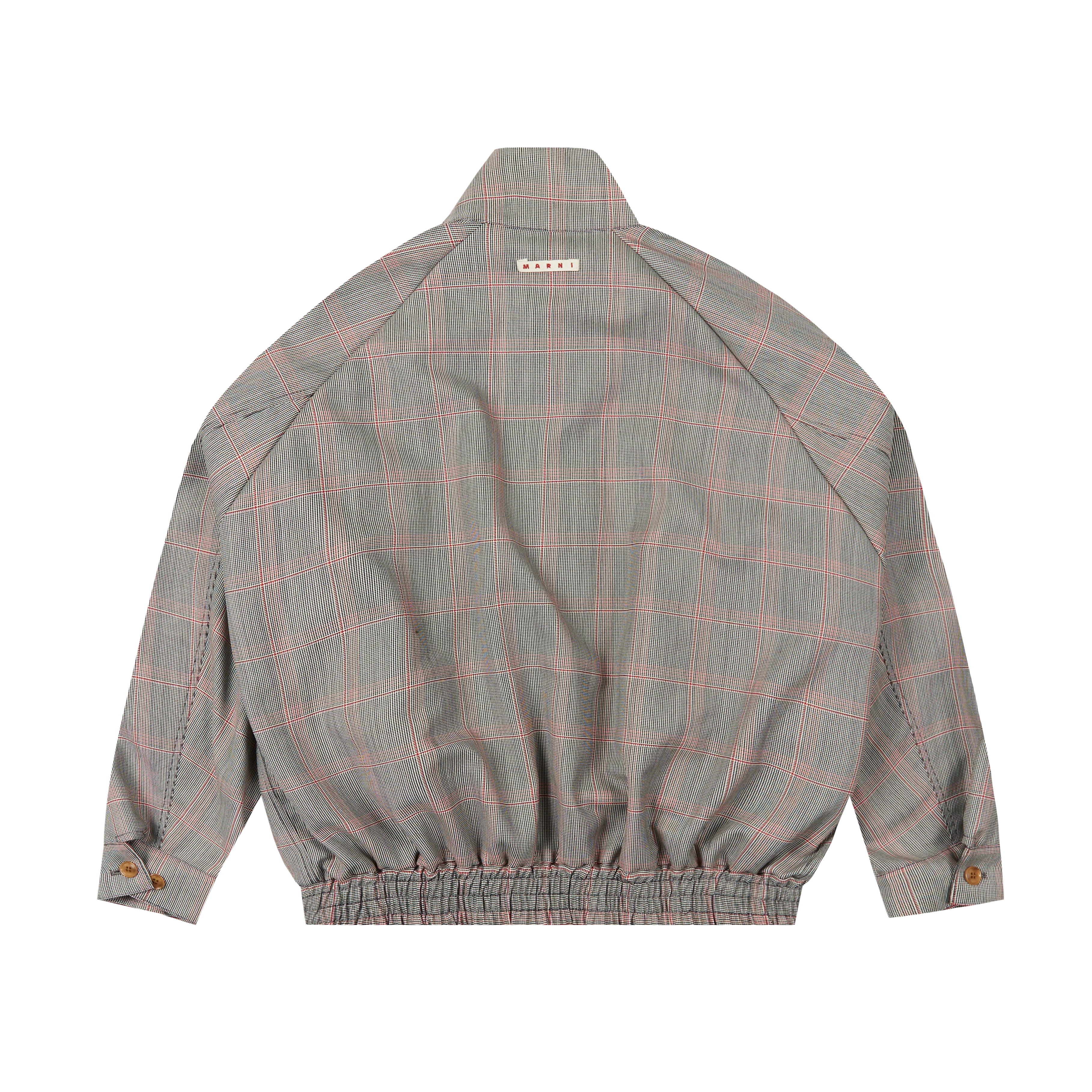 Marni Wool Jacket Check Pattern Short Blouson Gray - 2