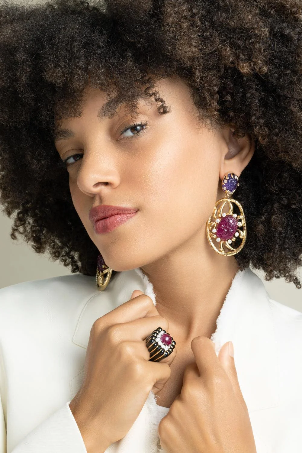 Rubellite Amethyst New Earrings - 1