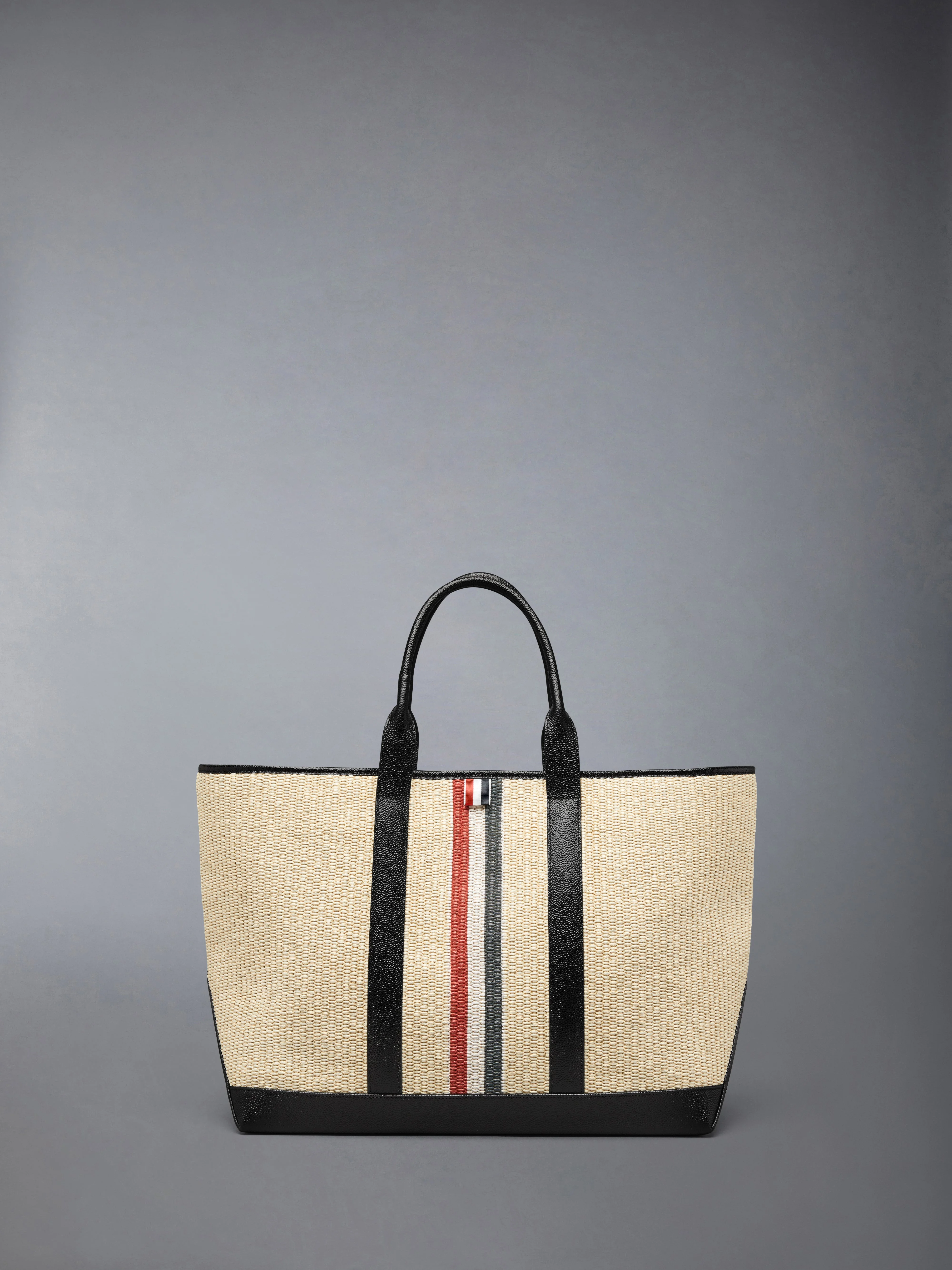 MEDIUM TOOL TOTE WITH RWB STRIPE IN RAFFIA - 1