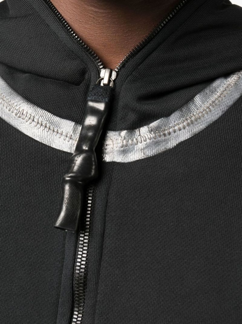 metallic-trim detail hoodie - 5