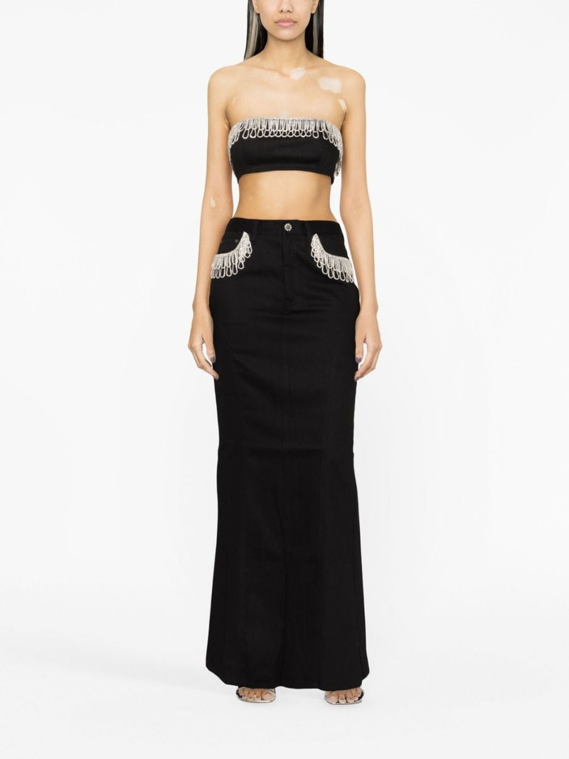 ROTATE crystal-embellished bandeau top outlook