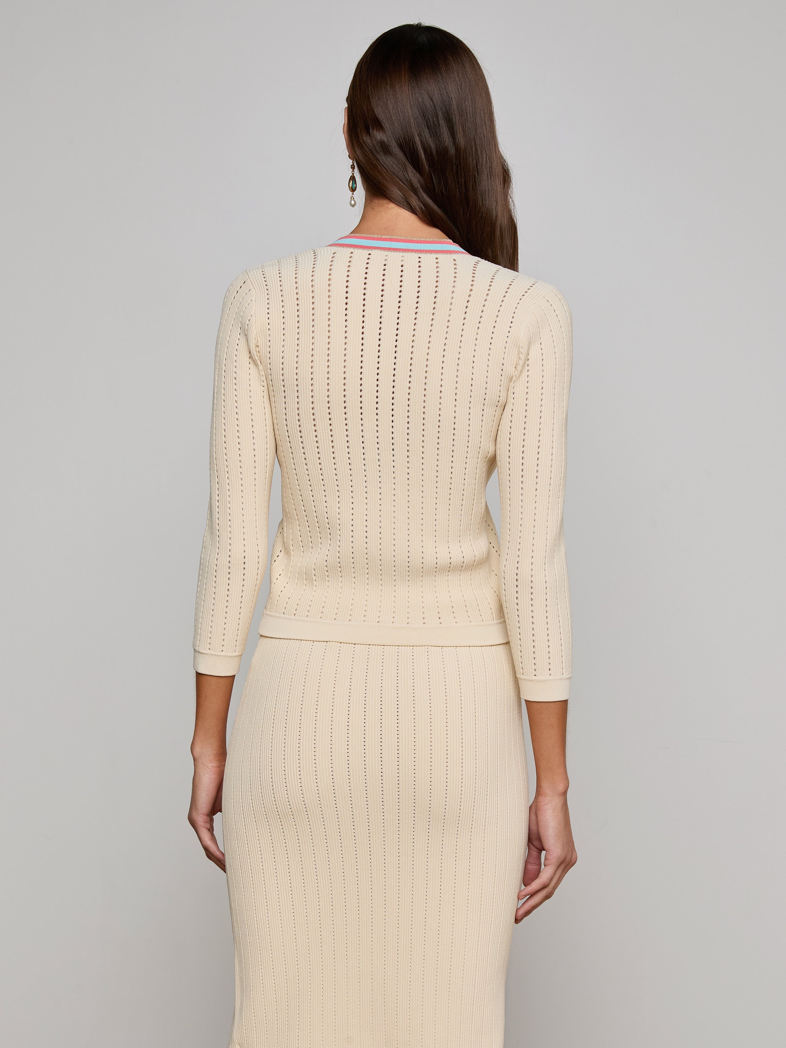 Irvin Pointelle Knit Cardigan - 5