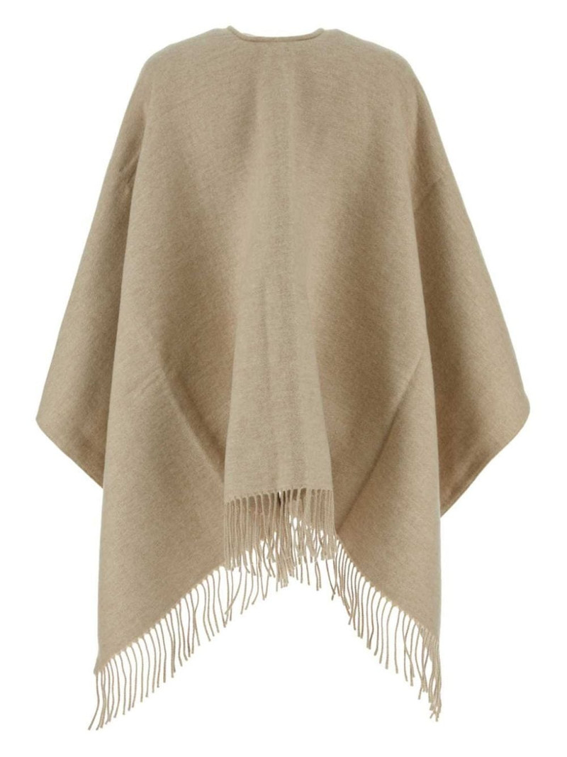 FENDI fringed detailed poncho outlook